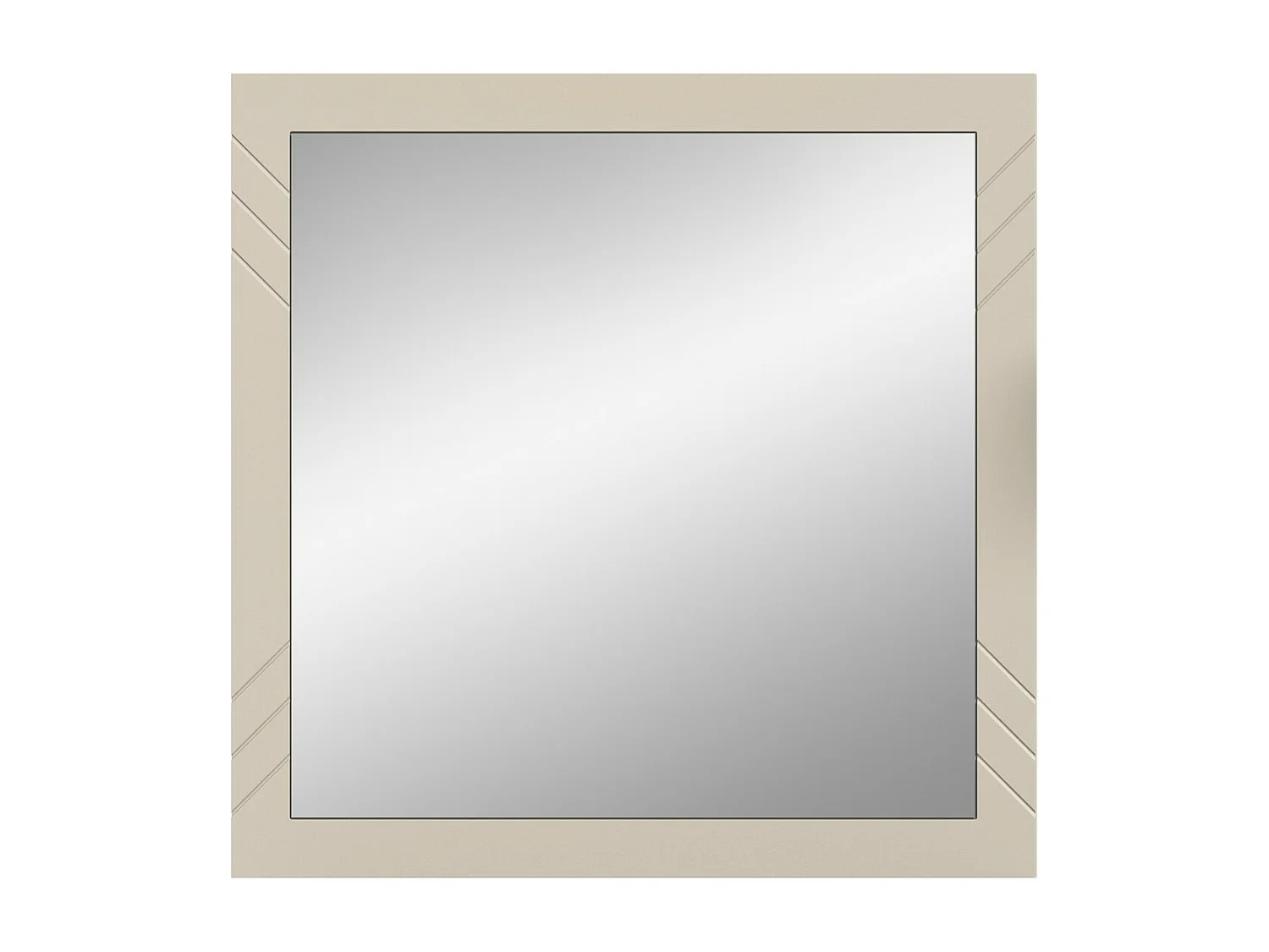 Spiegel LUNA – Mattbeige – Quadratisch 80x80 cm – Zum Aufhängen