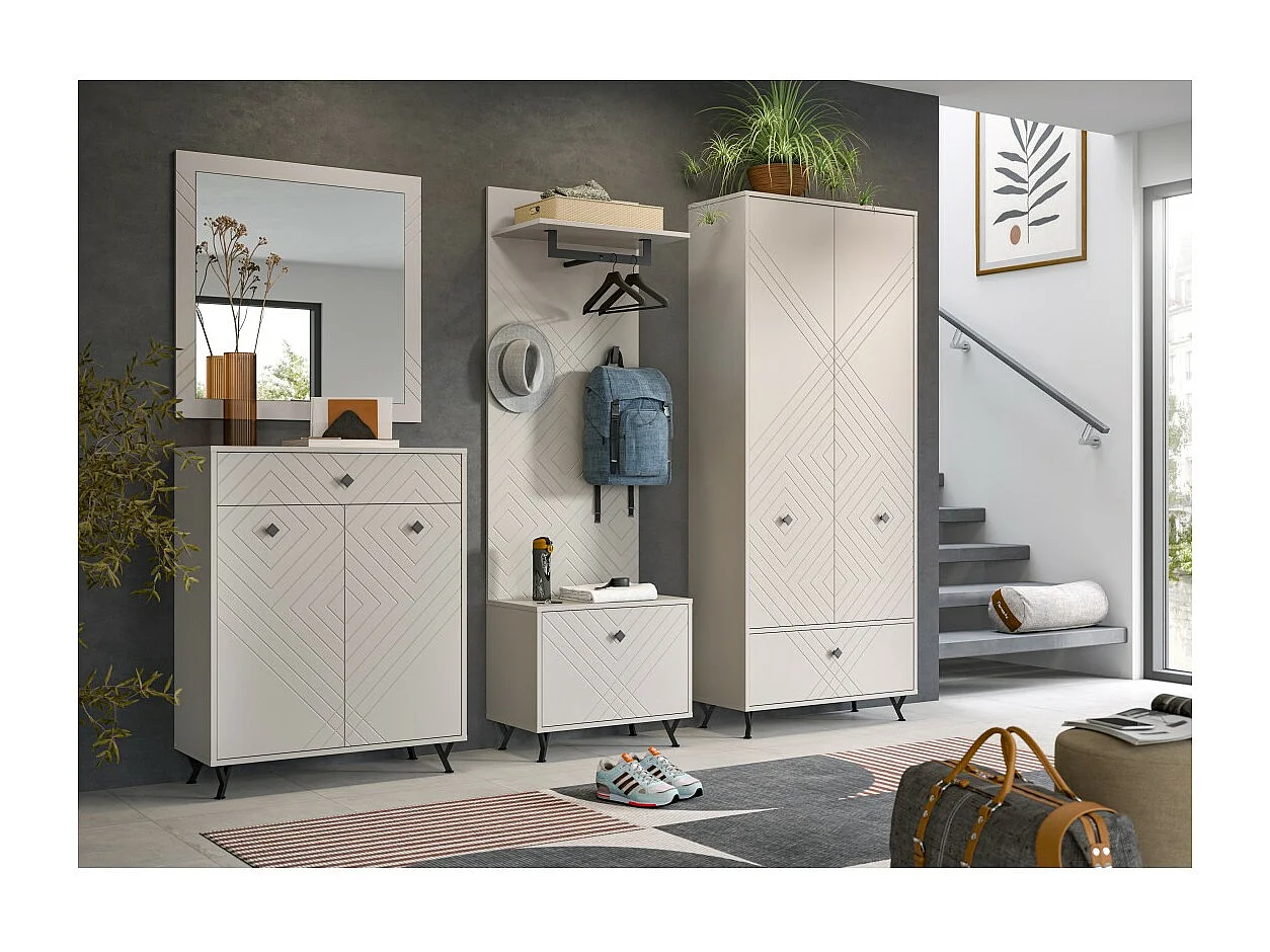 Spiegel LUNA – Mattbeige – Quadratisch 80x80 cm – Zum Aufhängen