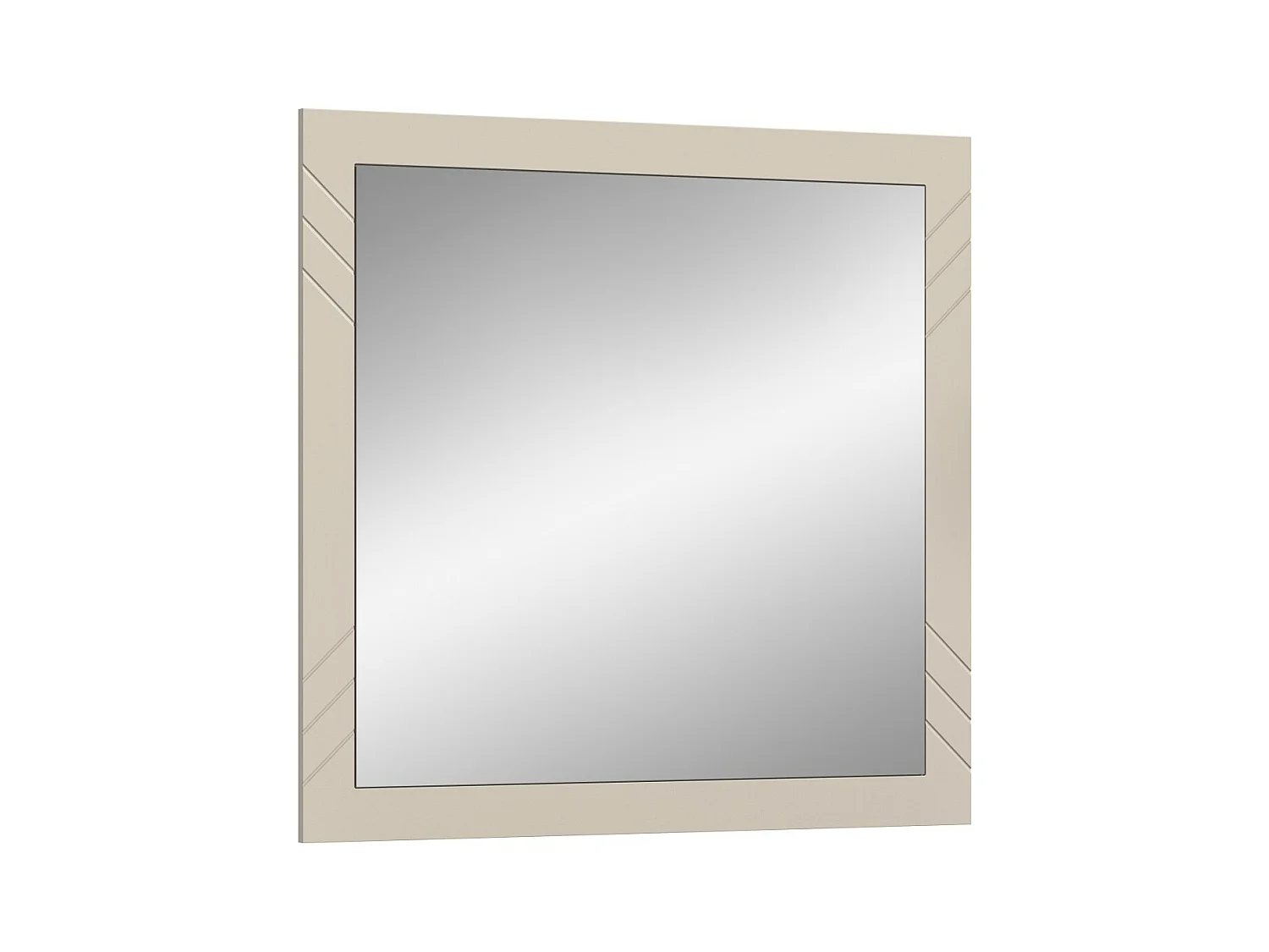 Miroir LUNA – Beige mat – Carré 80x80 cm – À suspendre