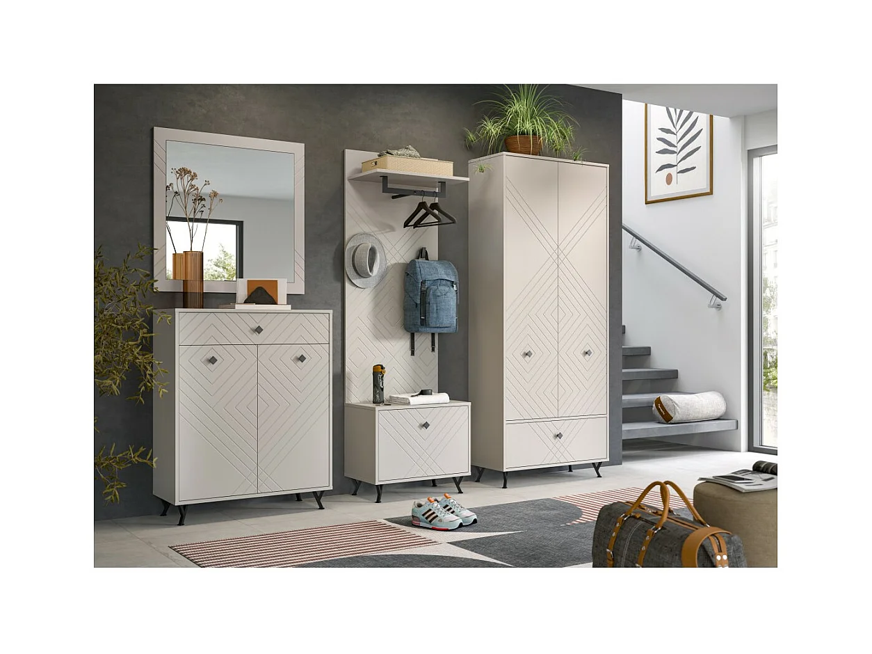 Spiegel LUNA - Mat Beige - Vierkant 80x80 cm - Om op te hangen