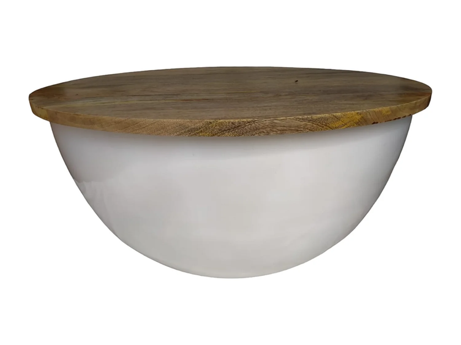 Salontafel NIDI XL - Mangohout Wit Bruin - Industrieel Design 88 cm