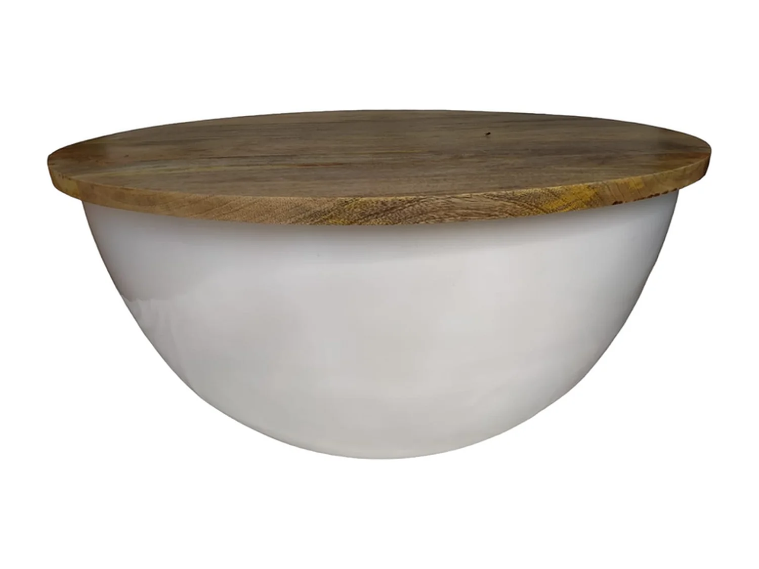Table basse NIDI XL - Bois de manguier Blanc/Brun 88 cm - Design industriel