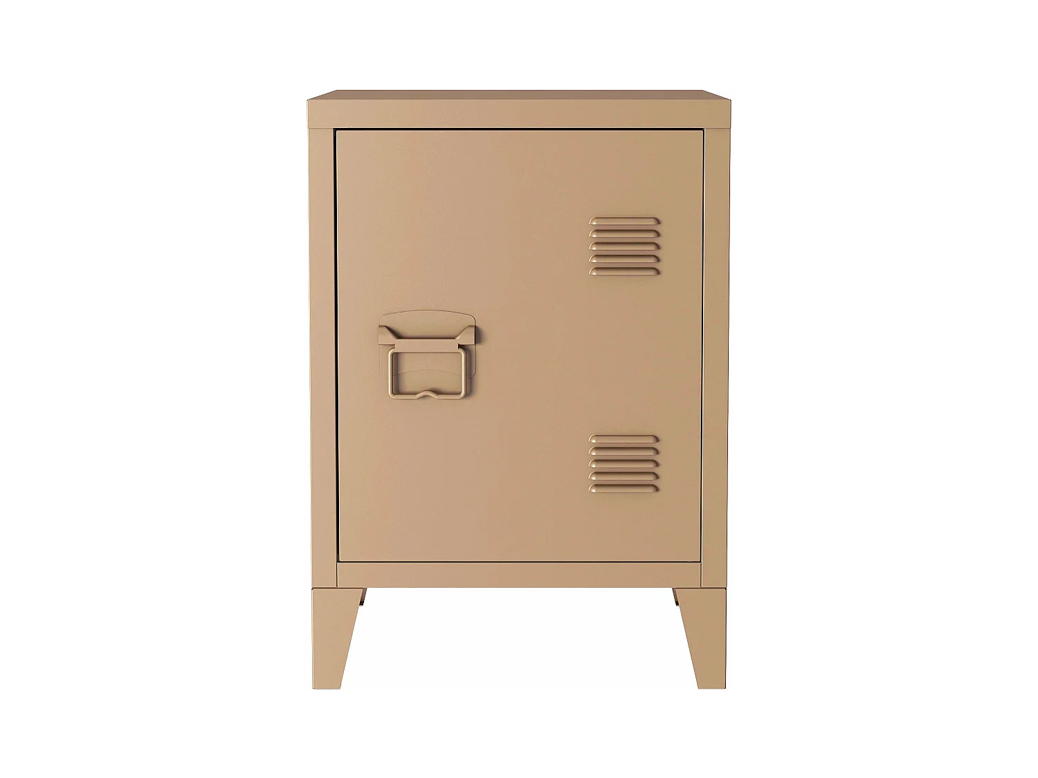 Comodino in acciaio laminato 57 x 40 x 30 cm marrone chiaro opaco 03_0008683