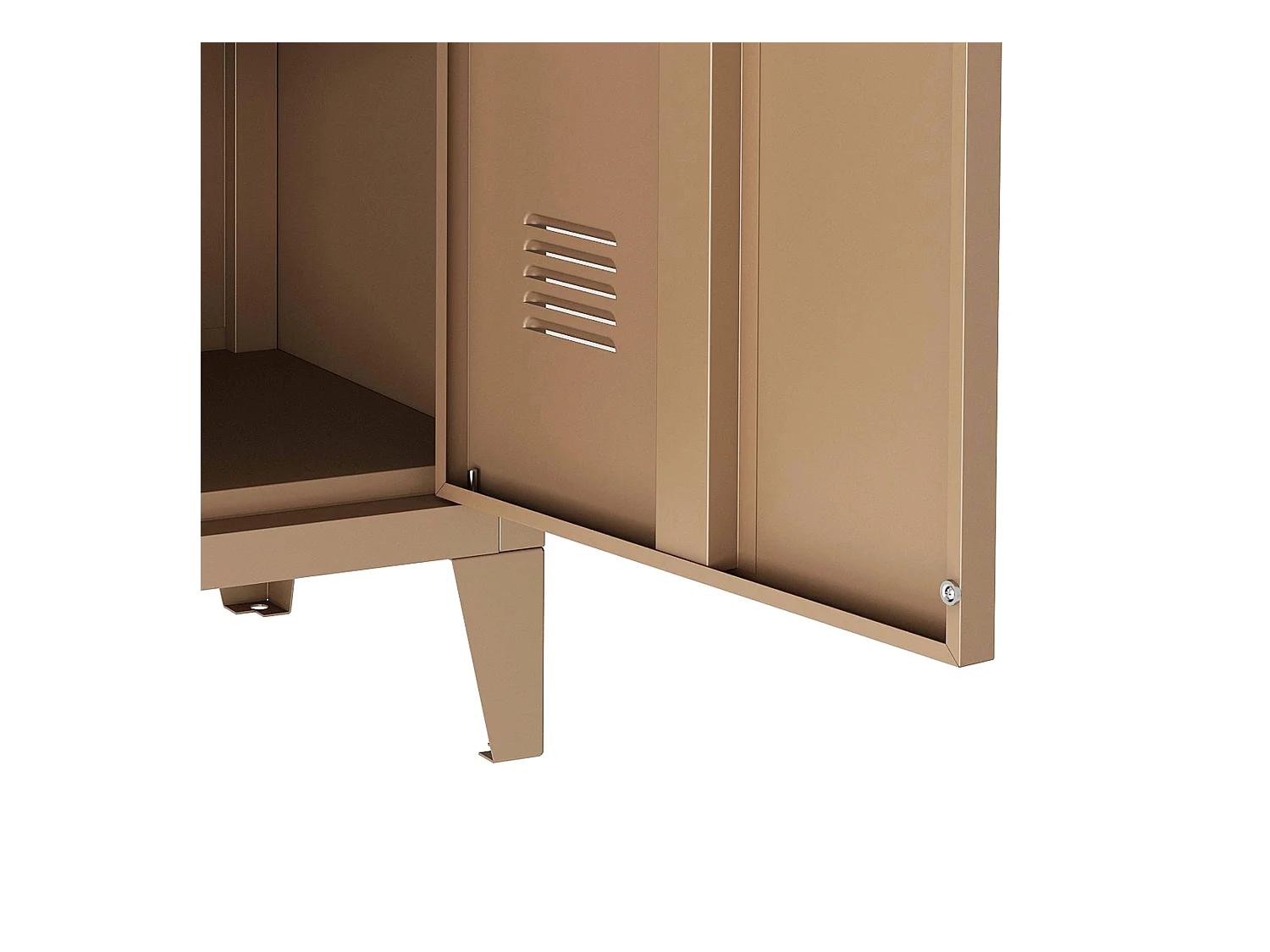 Comodino in acciaio laminato 57 x 40 x 30 cm marrone chiaro opaco 03_0008683