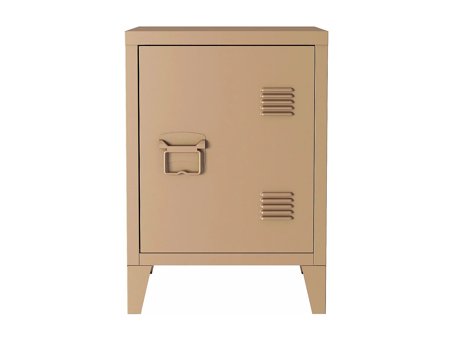 Comodino in acciaio laminato 57 x 40 x 30 cm marrone chiaro opaco 03_0008683