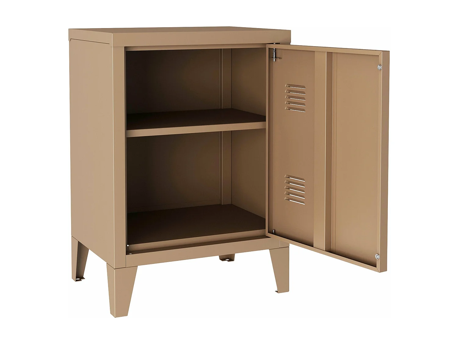 Comodino in acciaio laminato 57 x 40 x 30 cm marrone chiaro opaco 03_0008683