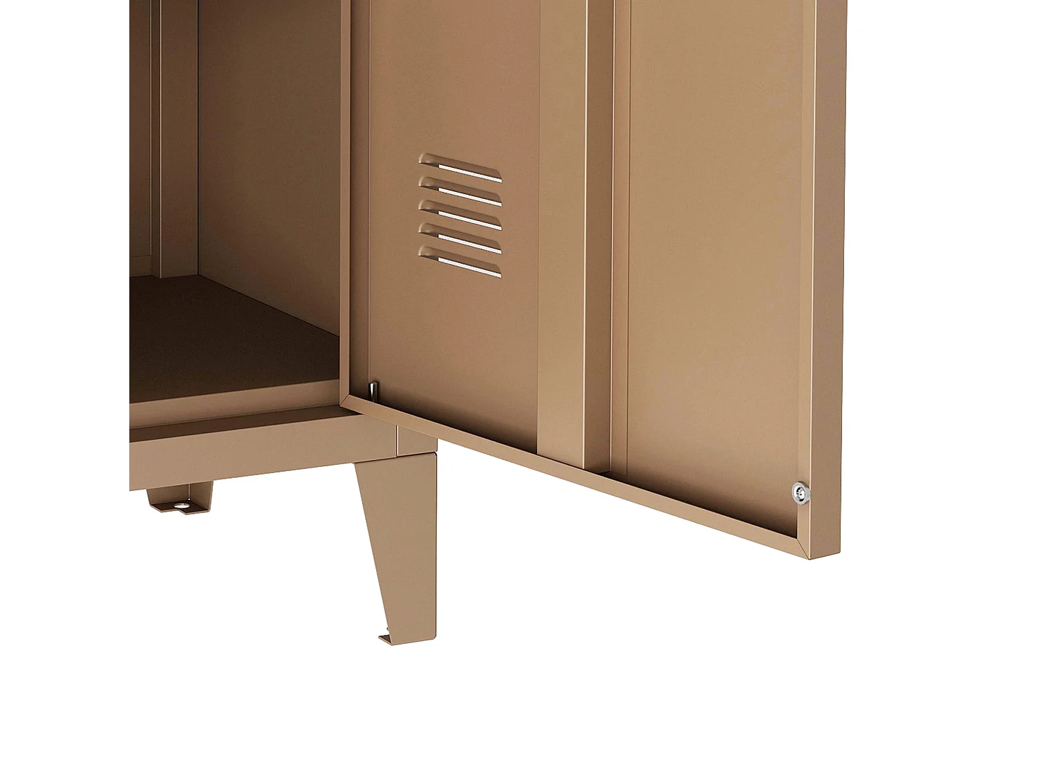 Comodino in acciaio laminato 57 x 40 x 30 cm marrone chiaro opaco 03_0008683