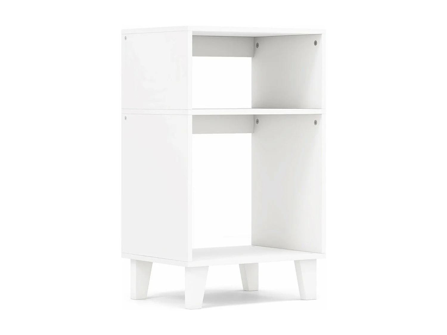 Tavolino a 3 ripiani comodino con ripiani portaoggetti gambe rialzate e struttura stabile tavolino 65 cm stretto bianco 20_0009371