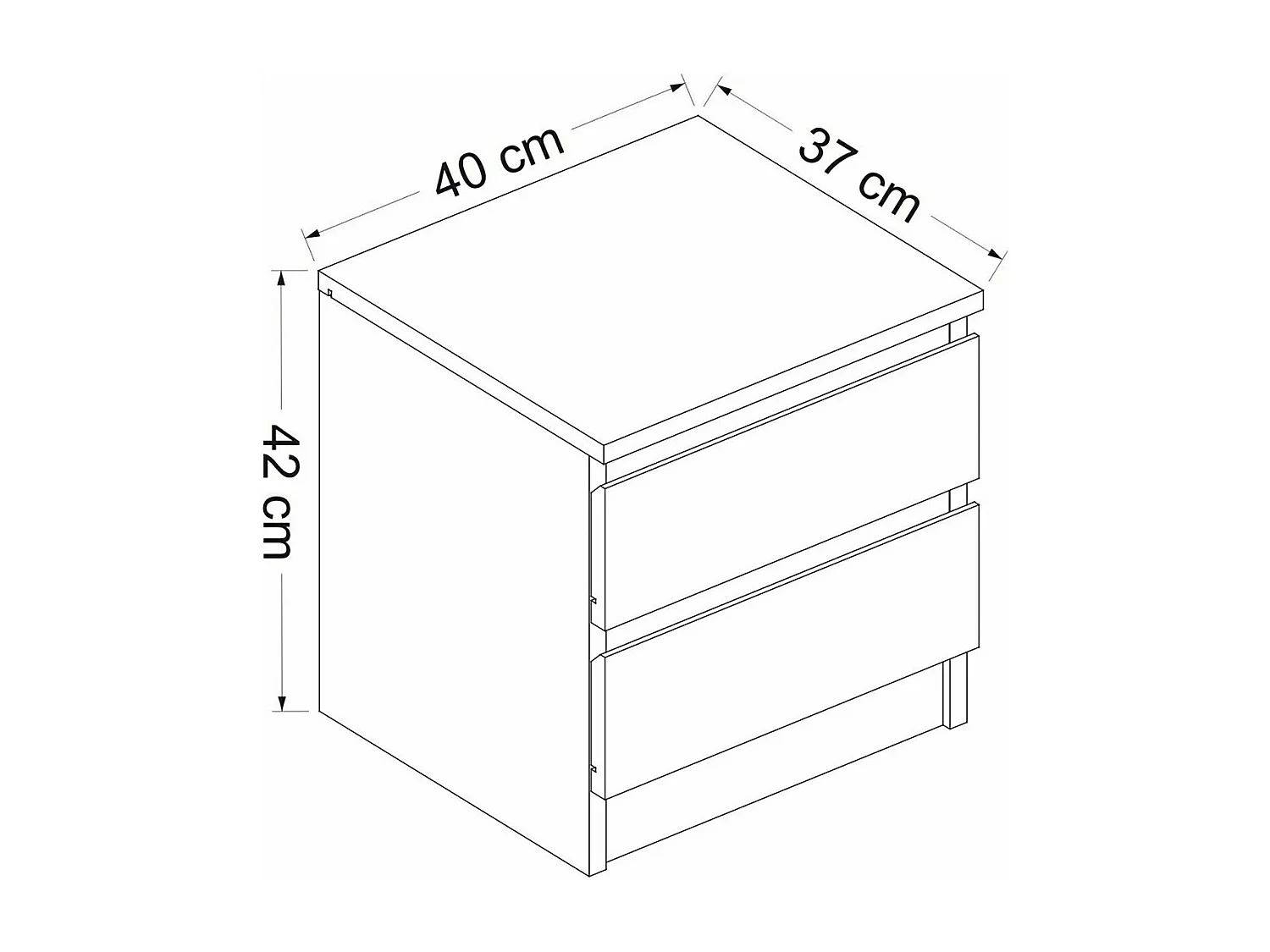 Table de chevet à blanche 40 x 37 x 42 cm 03_0008675