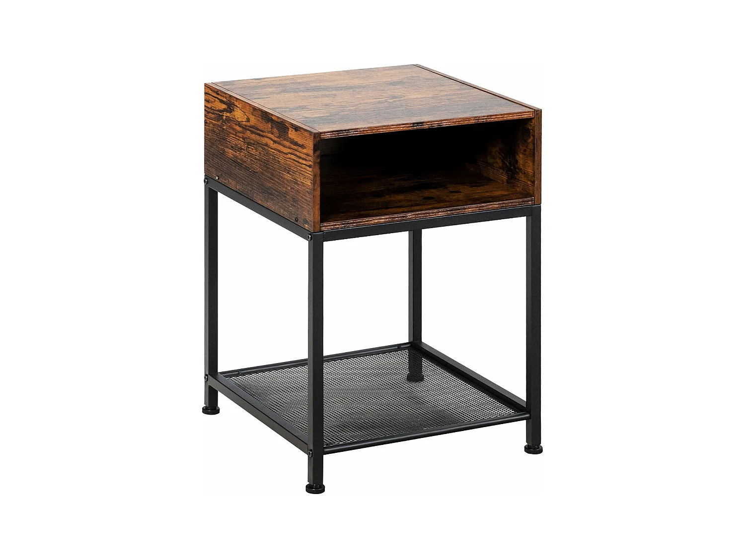 Table de chevet industrielle marron 40 x 40 x 58 cm 20_0009399