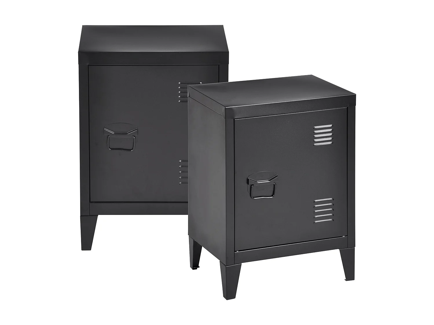 Conjunto de 2 mesas de cabeceira 57 x 40 x 30 cm preto 03_0008694