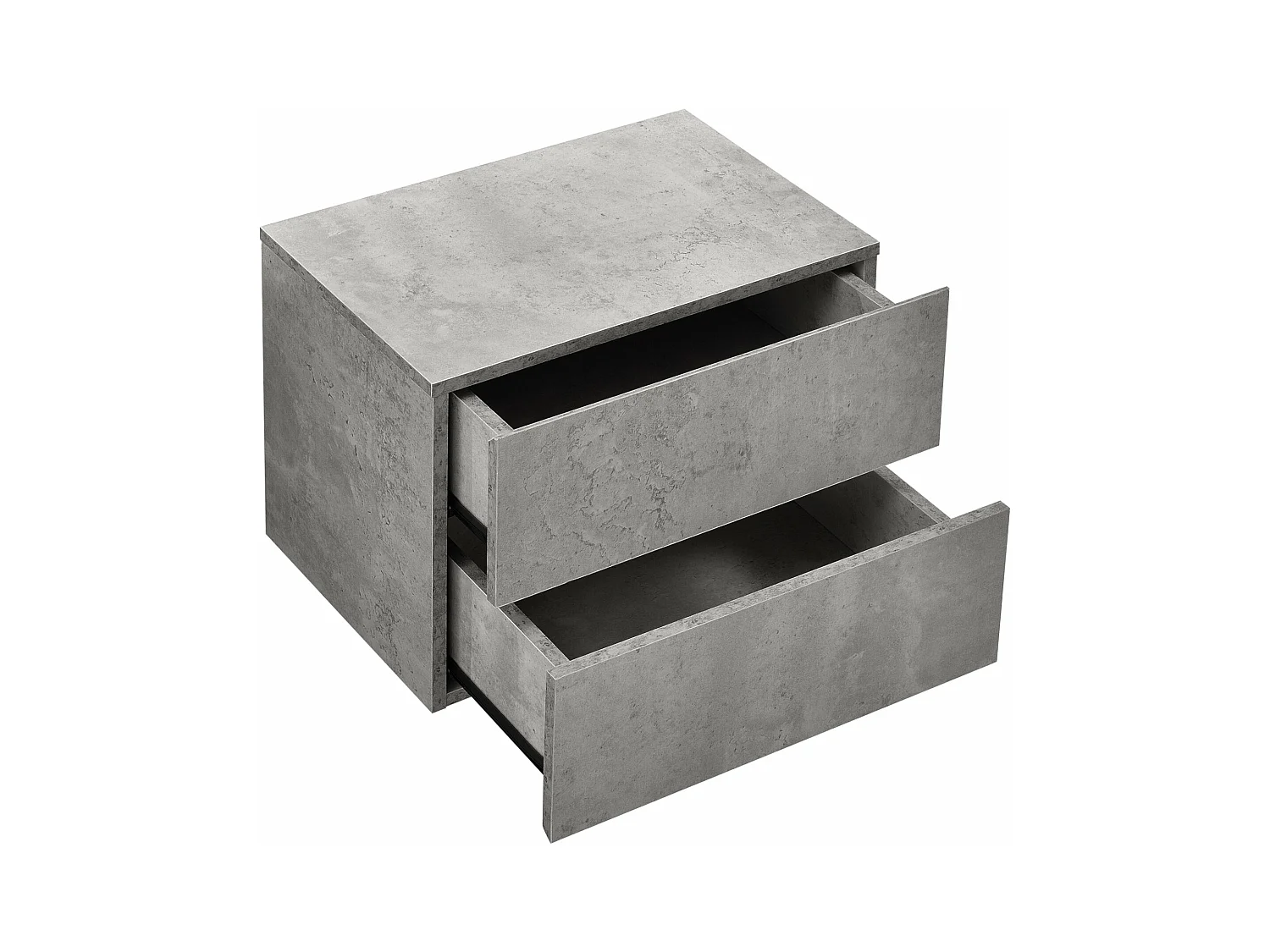 Armário de parede mesa de cabeceira com 2 gavetas efeito concreto cinza 03_0000822