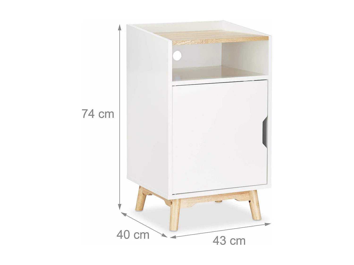 Mesita de noche con puerta blanca y madera 13_0002702