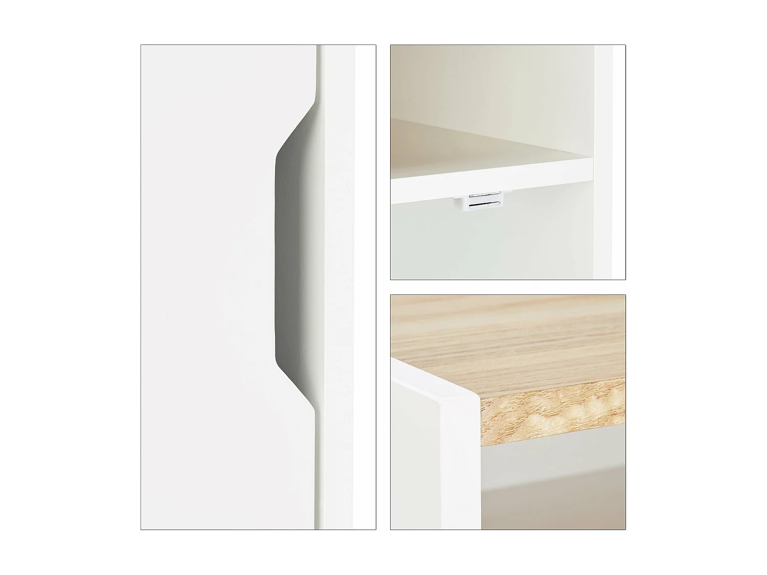 Mesita de noche con puerta blanca y madera 13_0002702