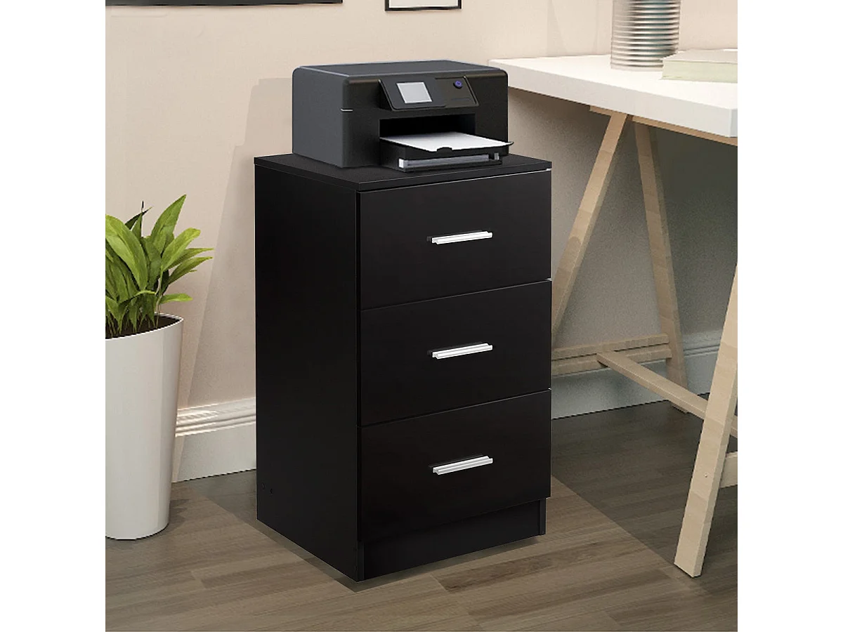 Table de chevet noire 37.1 x 34.2 x 66.5 cm 20_0005992