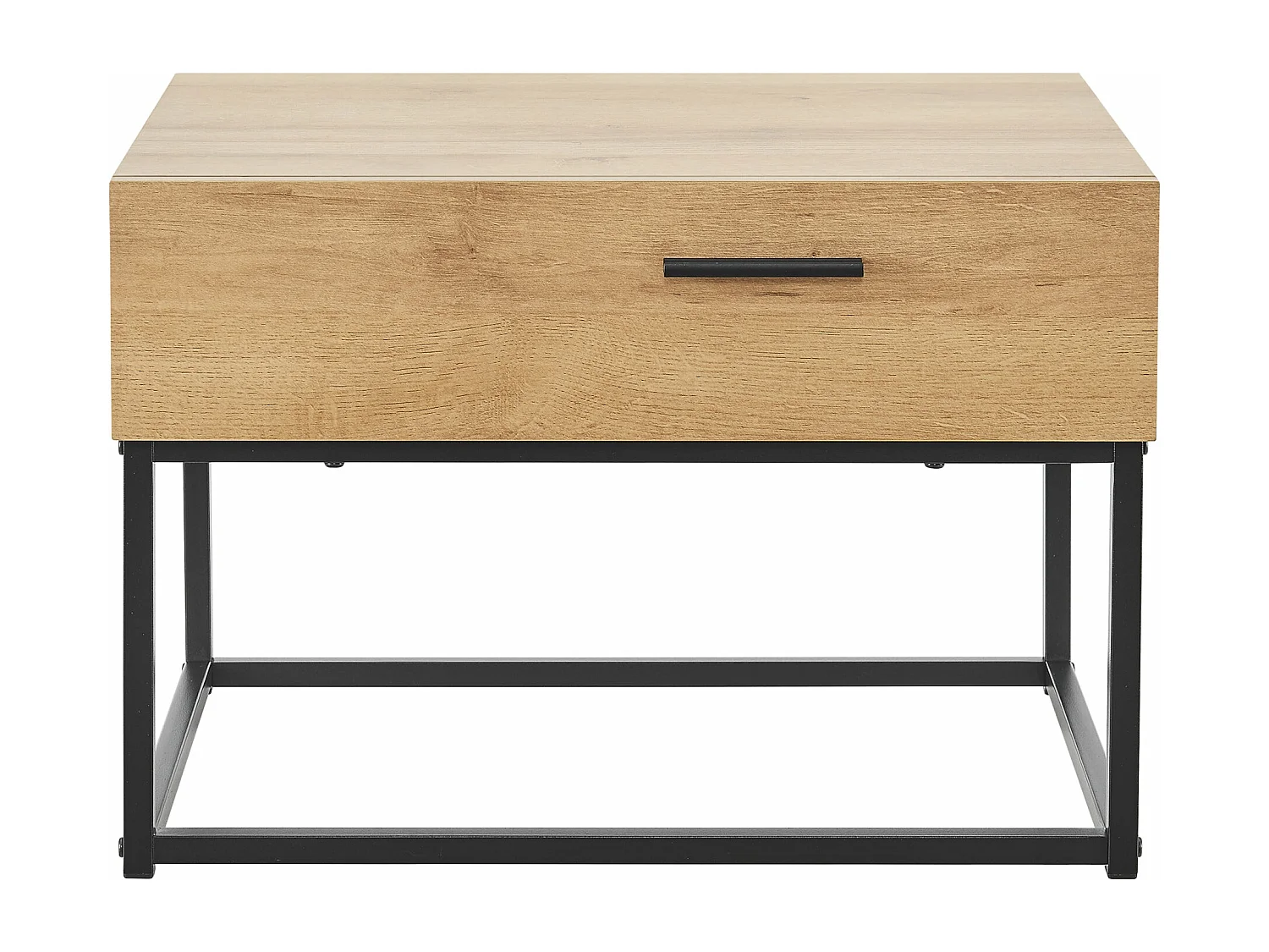 Mesa de cabeceira de metal 39 x 55 x 40 cm efeito carvalho preto 03_0008686