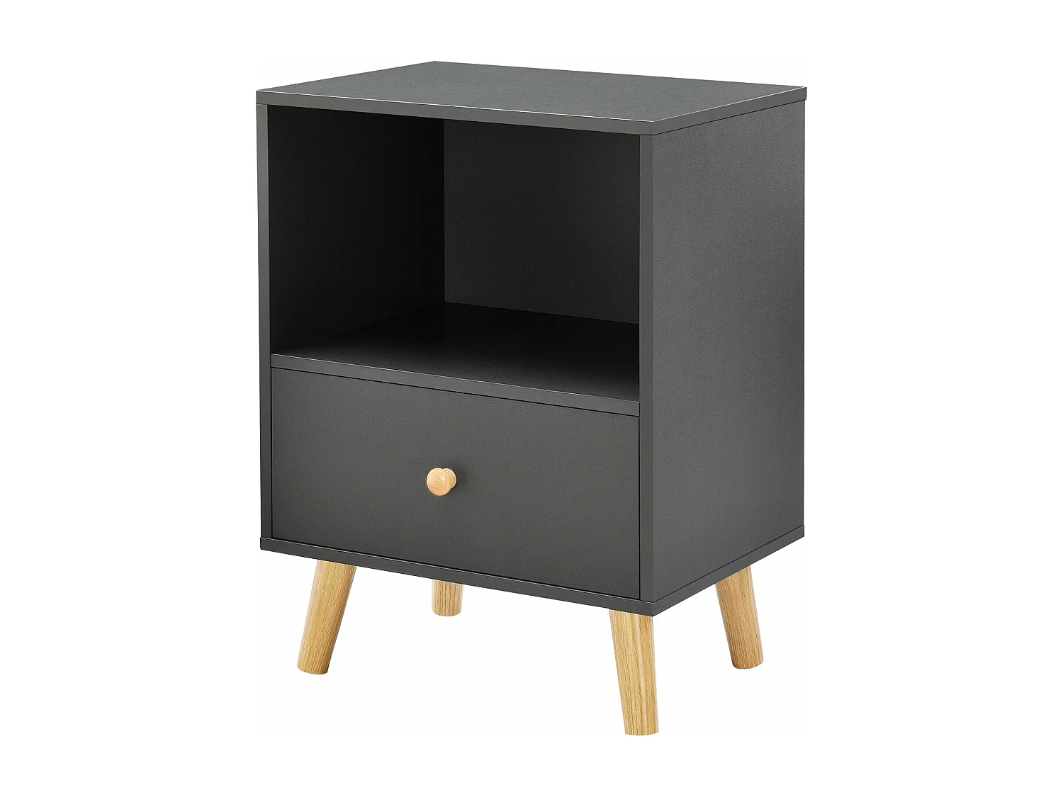 Mesita de noche con cajón 54 x 40 x 30 cm gris oscuro 03_0008690