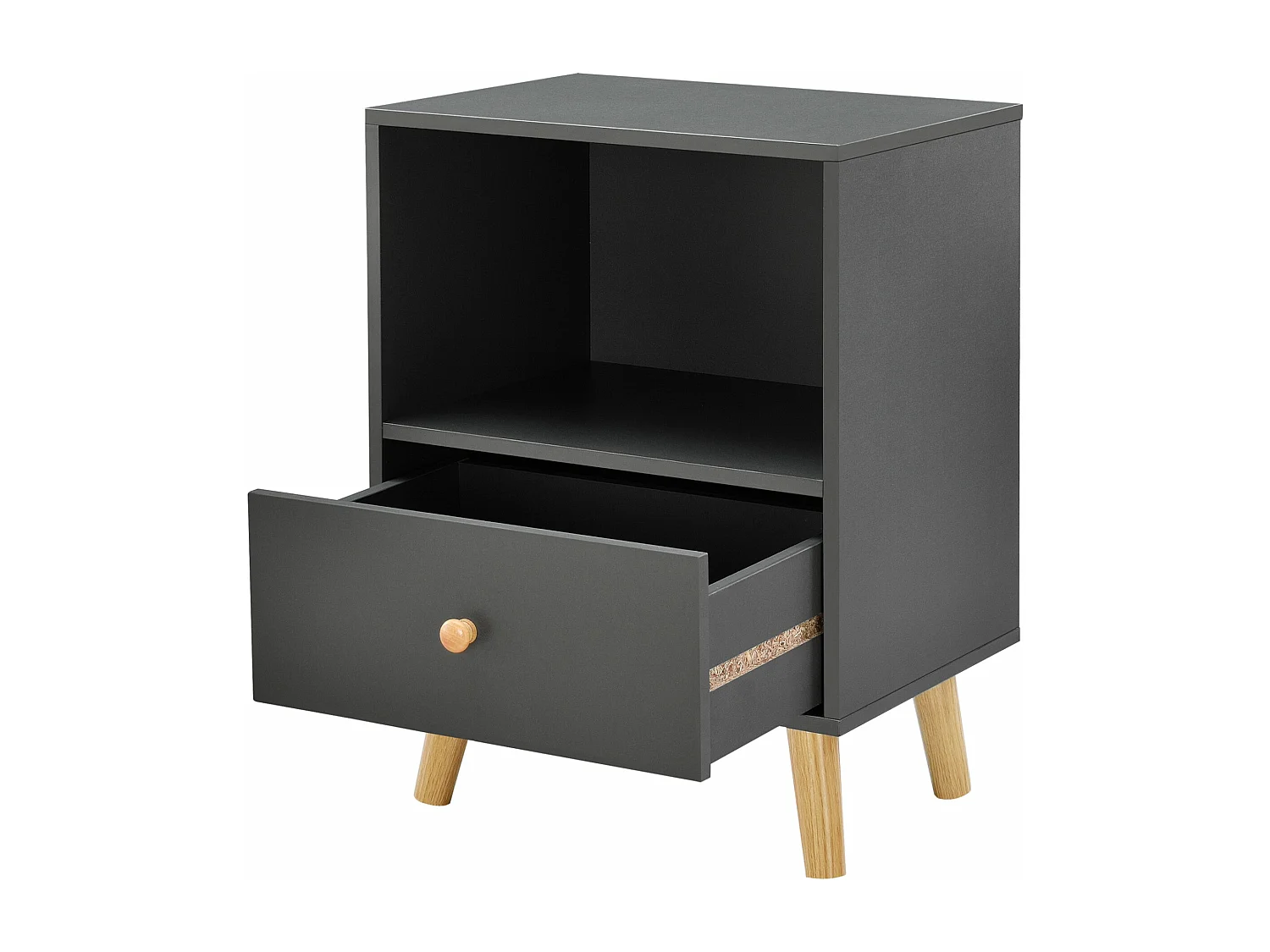 Mesita de noche con cajón 54 x 40 x 30 cm gris oscuro 03_0008690