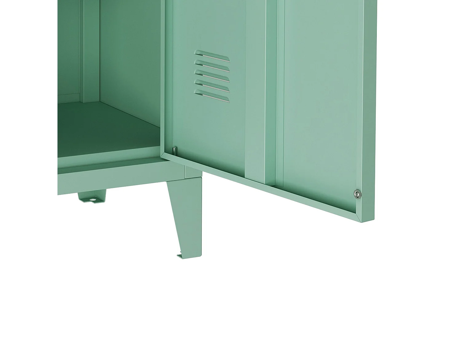 Mesita de noche de acero laminado 57 x 40 x 30 cm verde pastel mate 03_0008685