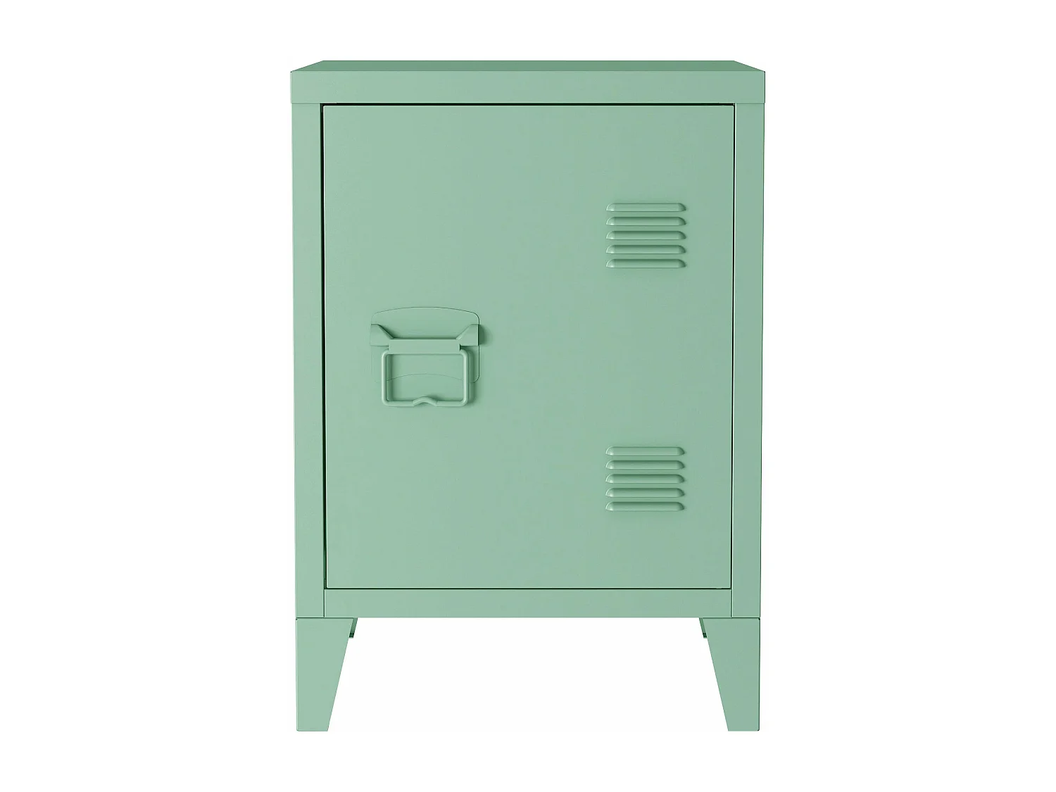 Mesita de noche de acero laminado 57 x 40 x 30 cm verde pastel mate 03_0008685