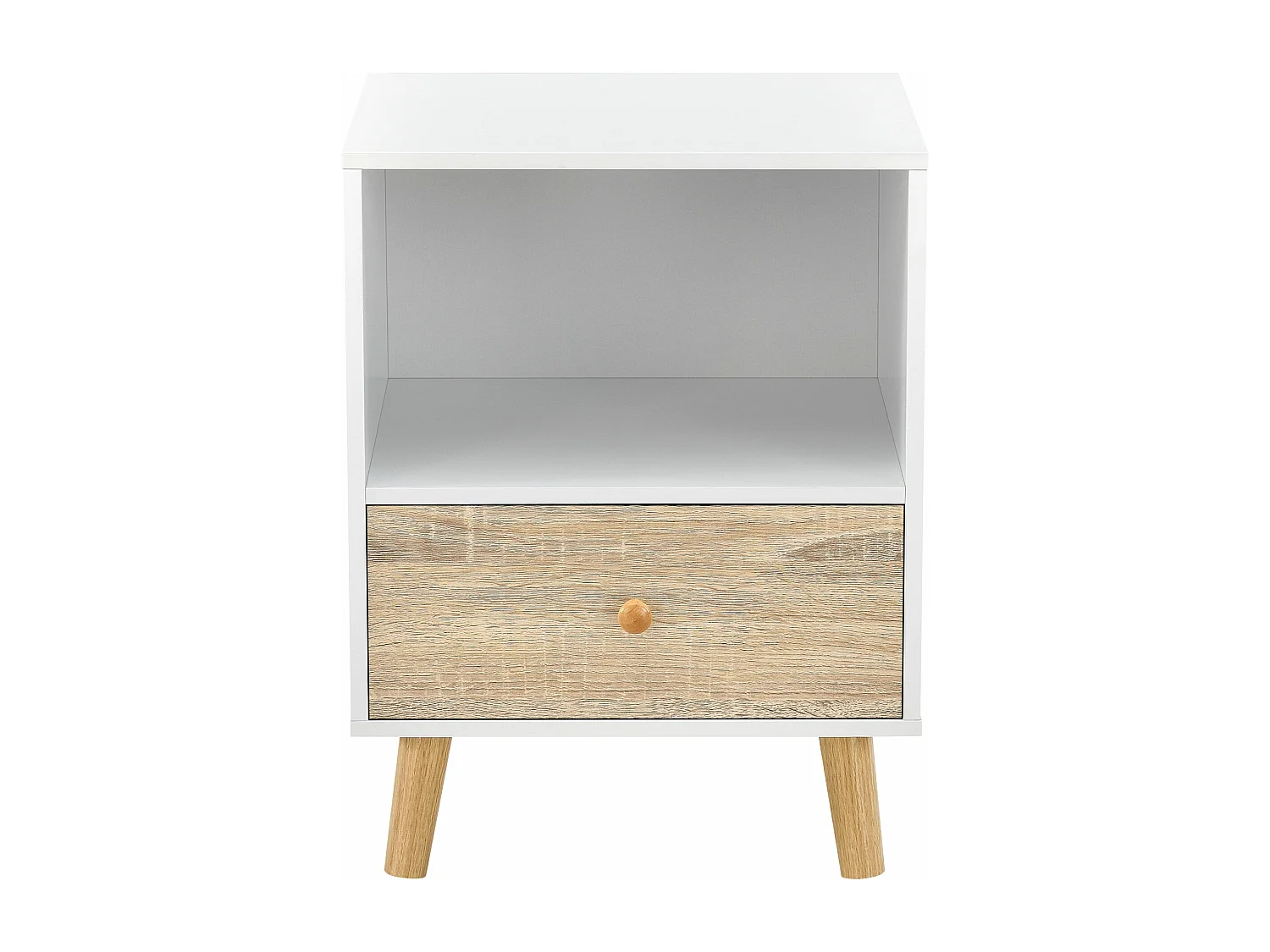 Mesa de cabeceira com gaveta 54 x 40 x 30 cm efeito carvalho branco 03_0008689