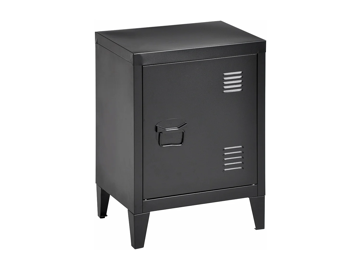 Comodino in acciaio laminato 57 x 40 x 30 cm nero opaco 03_0008684