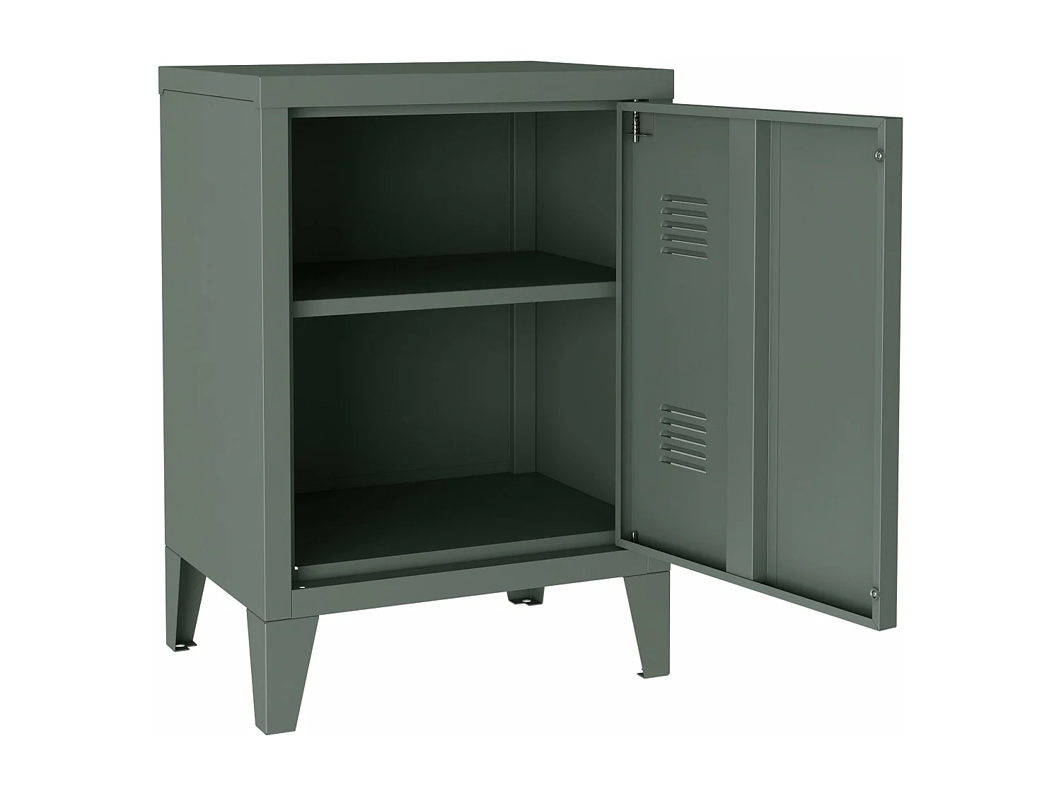 Mesita de noche de acero laminado 57 x 40 x 30 cm gris oscuro 03_0008681