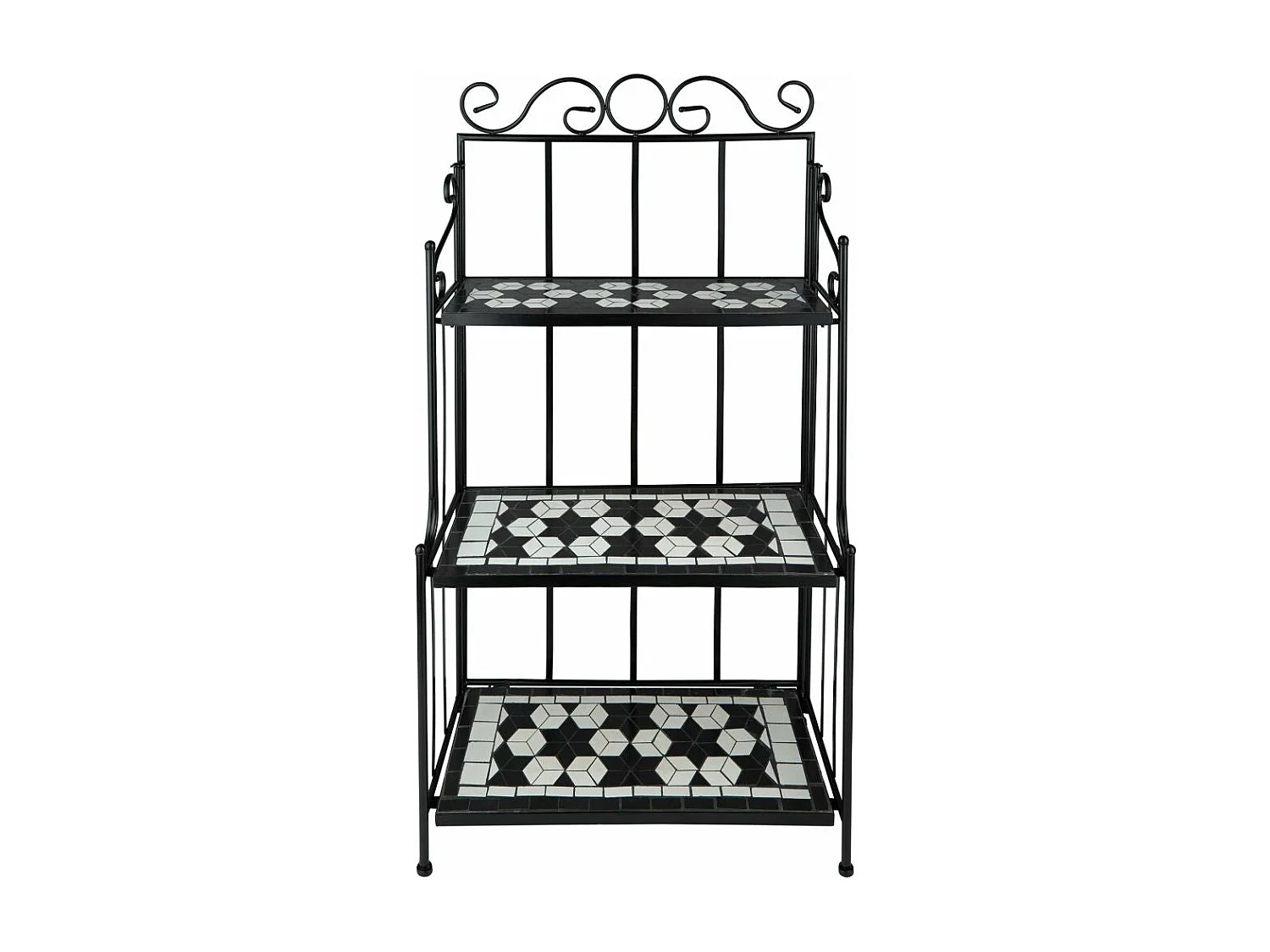 Étagère pour plantes mosaïque blanche 61 x 29 x 114 cm 2208298