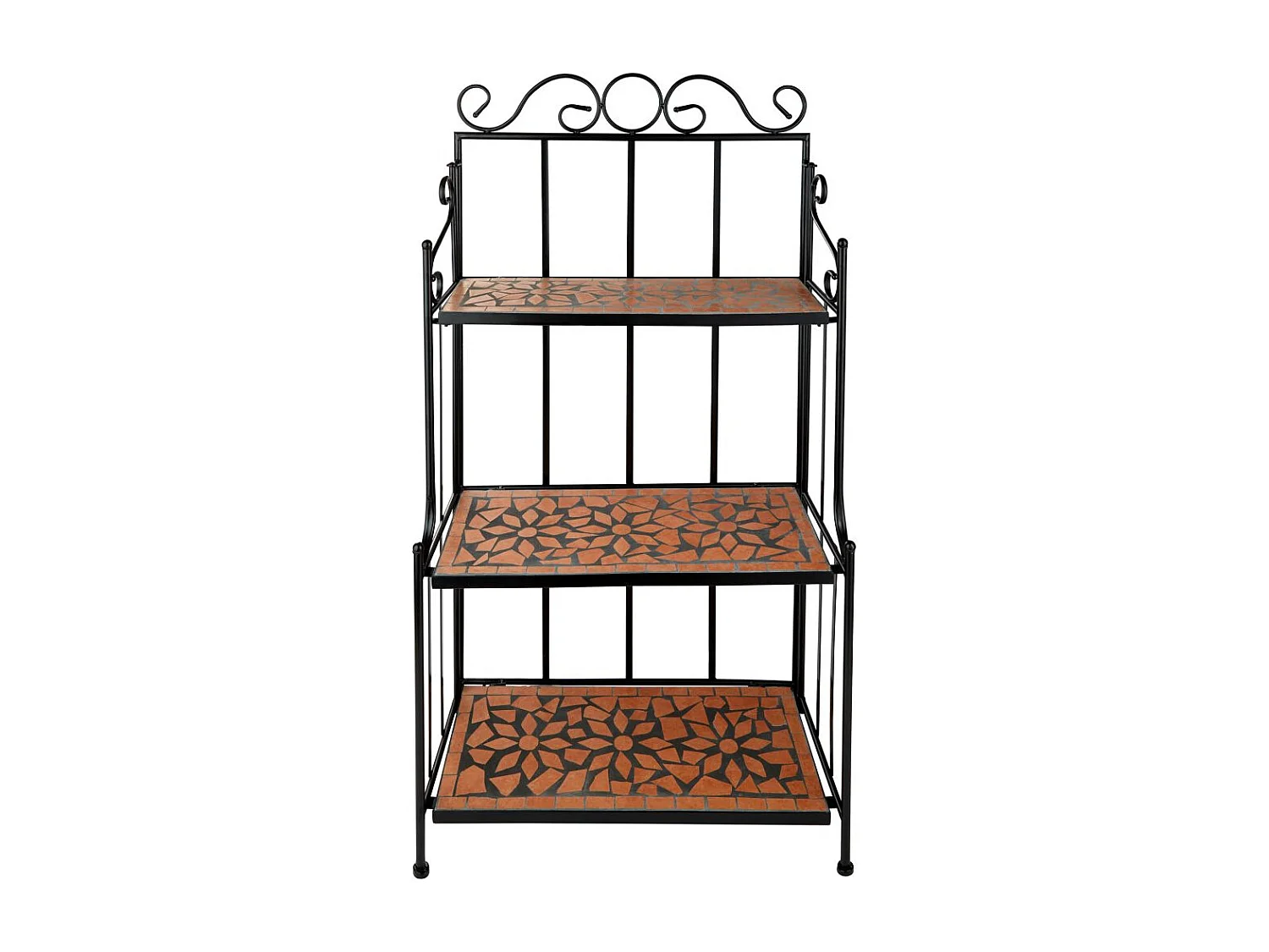 Estantería para plantas mosaico 3 niveles 114 cm marrón terracota 2208297