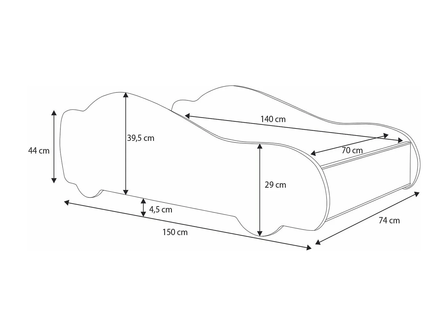 Lit enfant BATMAN 140x70 avec matelas