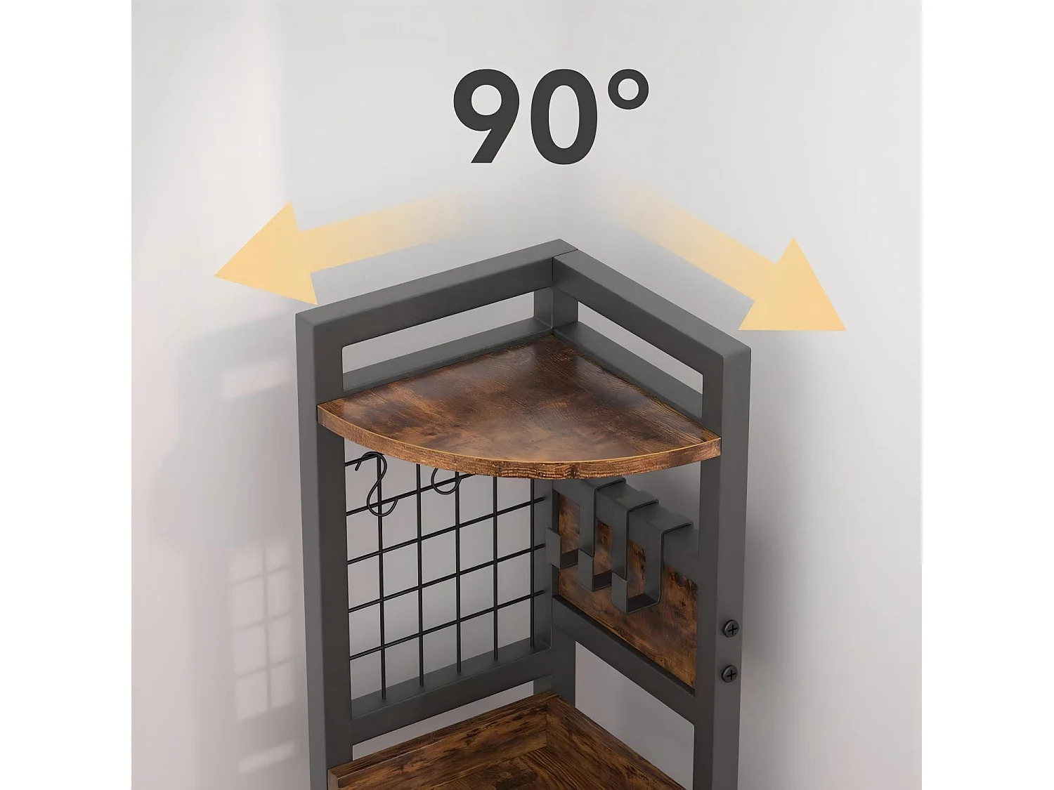 Scaffale d'angolo, 5 scatole, scaffale versatile per il display, soggiorno per soggiorno, unità di stoccaggio, 30x30x150 cm