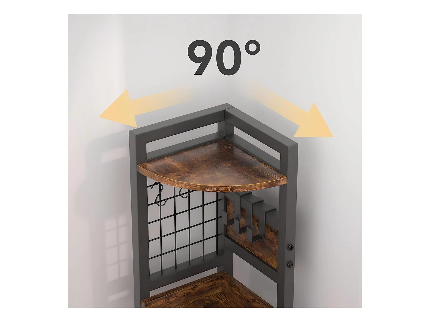 Hoekplank, 5 vakken, Multifunctionele displayplank, Plantenhouder voor woonkamer, Opbergmeubel, 30x30x150cm