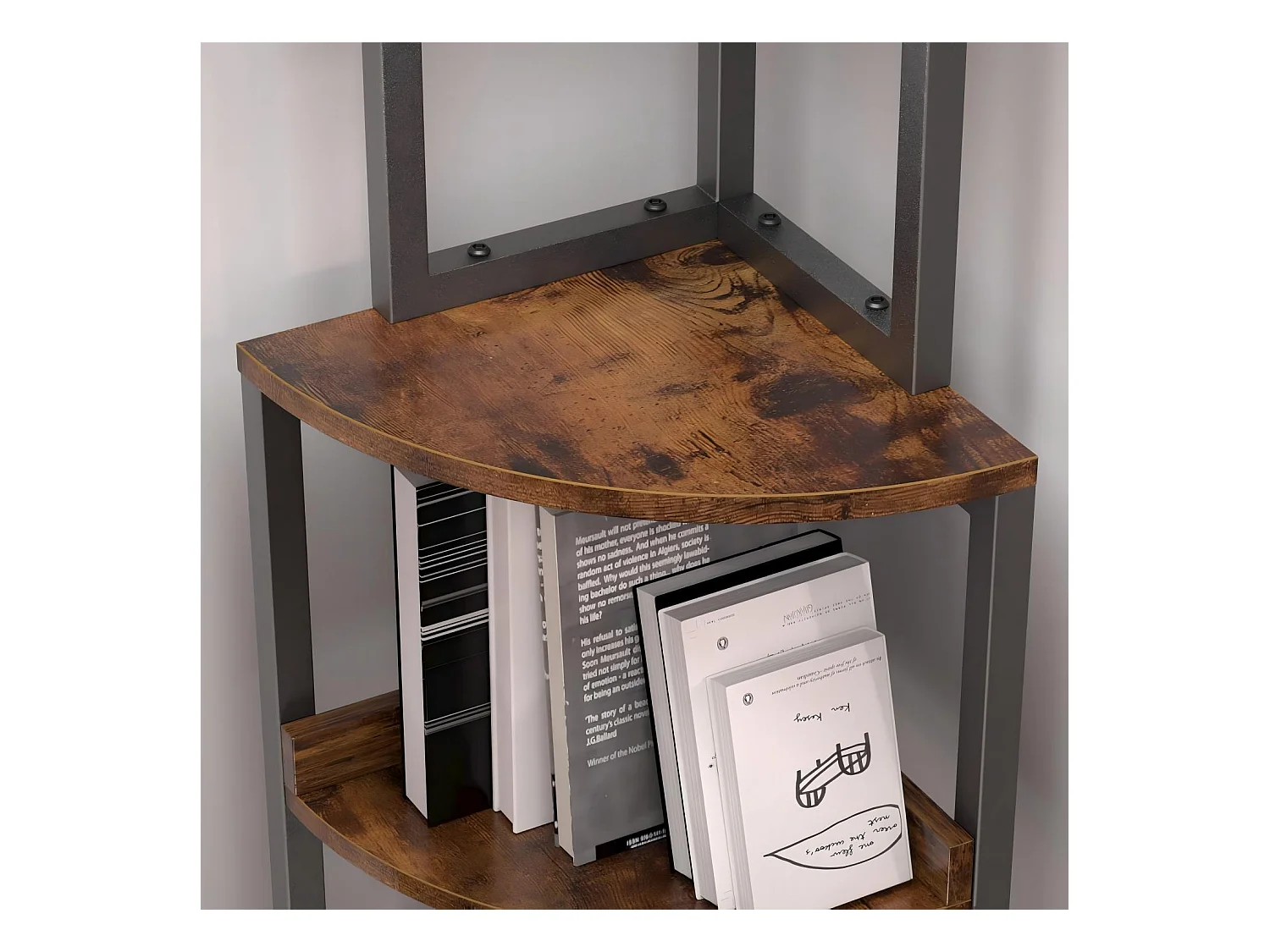 Hoekplank, 5 vakken, Multifunctionele displayplank, Plantenhouder voor woonkamer, Opbergmeubel, 30x30x150cm