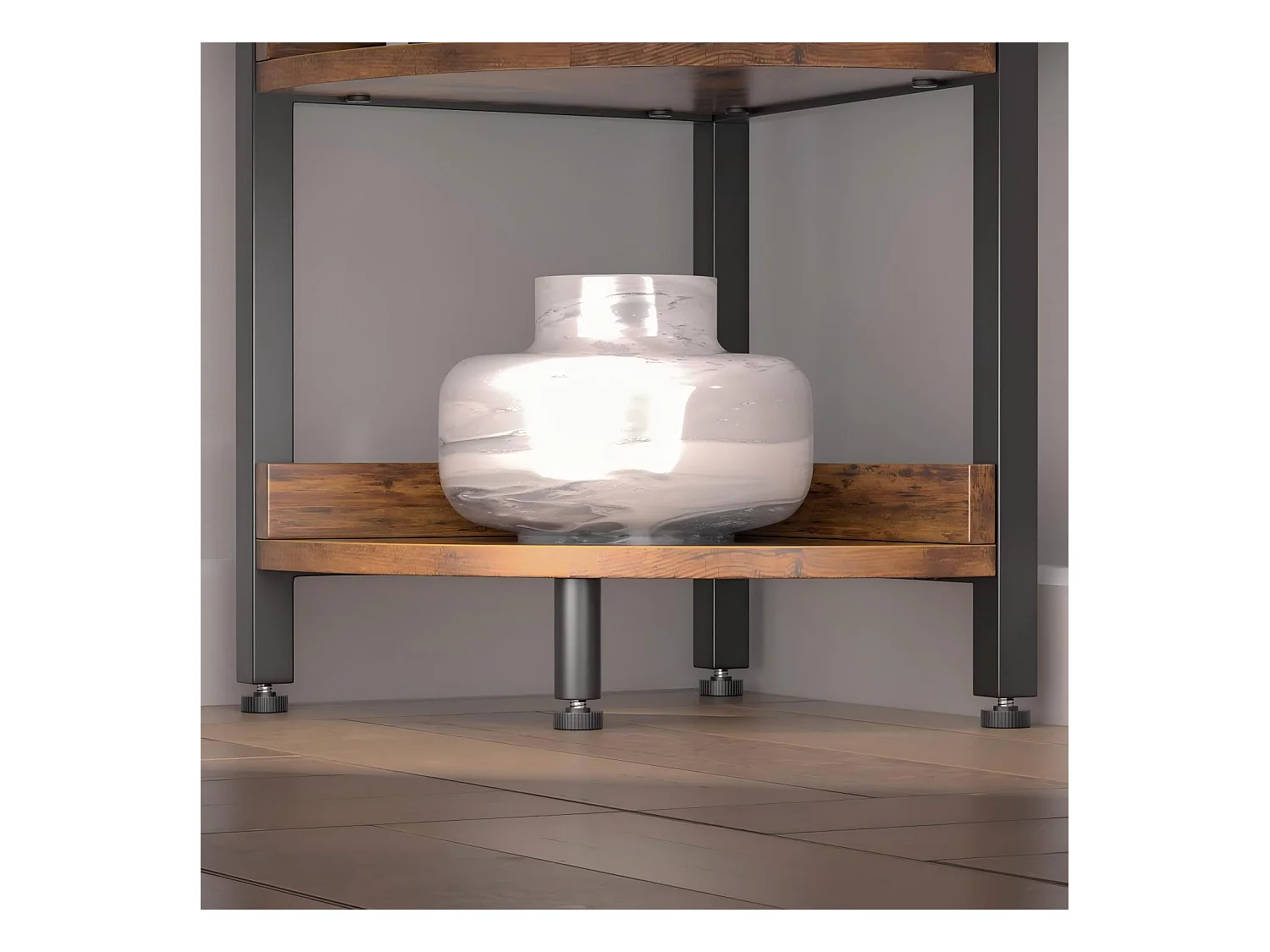 Hoekplank, 5 vakken, Multifunctionele displayplank, Plantenhouder voor woonkamer, Opbergmeubel, 30x30x150cm