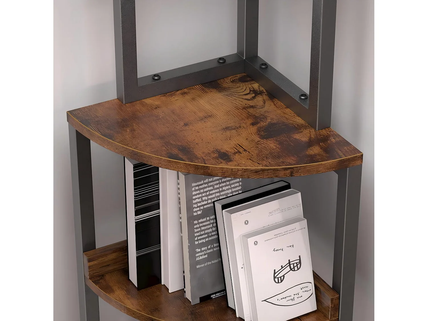 Hoekplank, 5 vakken, Multifunctionele displayplank, Plantenhouder voor woonkamer, Opbergmeubel, 30x30x150cm