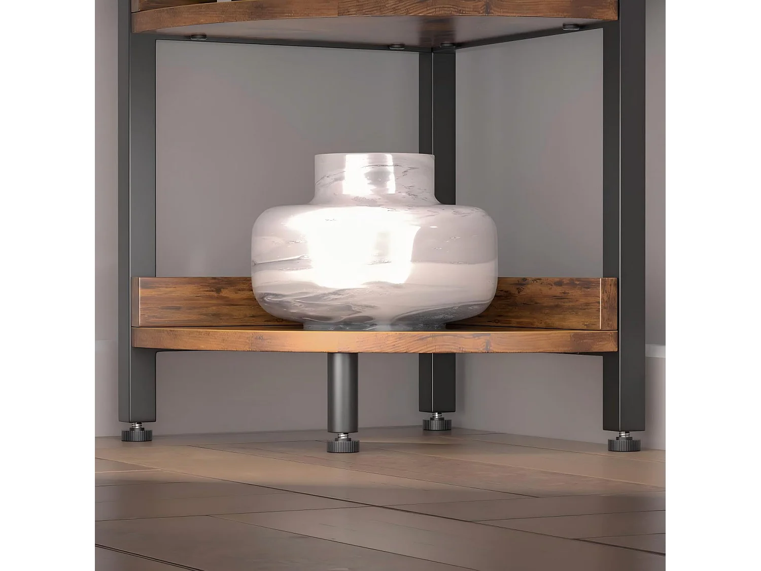 Hoekplank, 5 vakken, Multifunctionele displayplank, Plantenhouder voor woonkamer, Opbergmeubel, 30x30x150cm