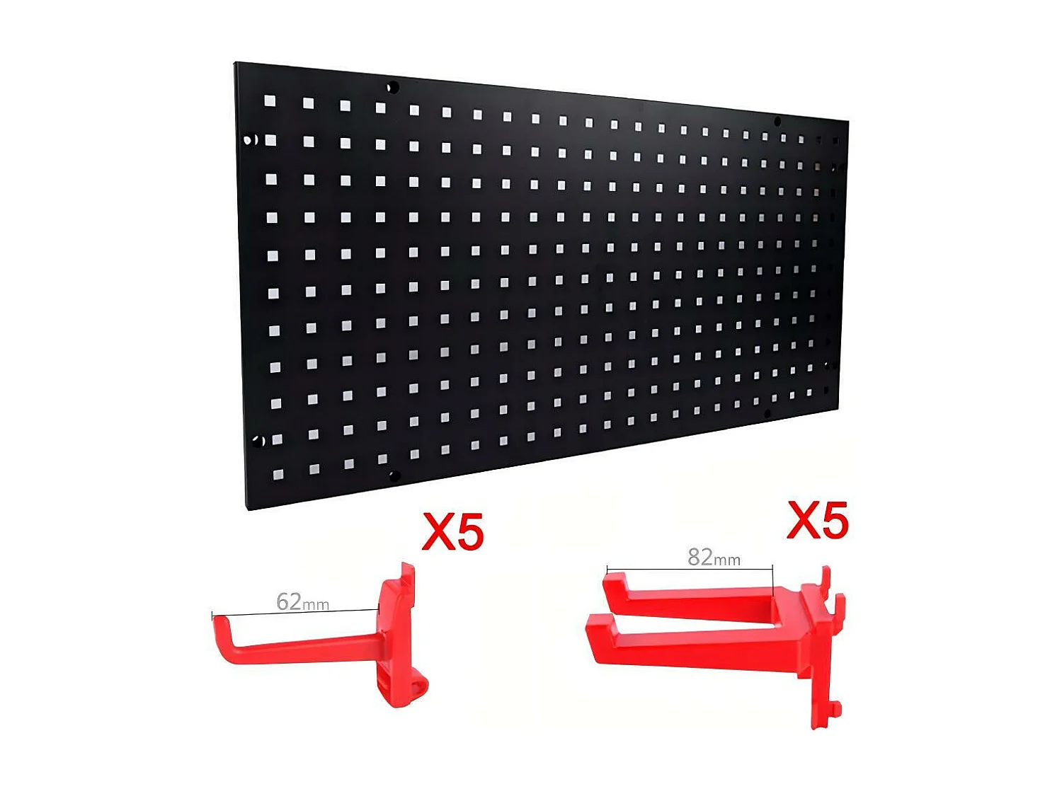 Chariot à outils pour atelier, Chariot à Outils mobile 3 Plateaux, avec 10 crochets et 1 panneau de suspension, charge max 150kg