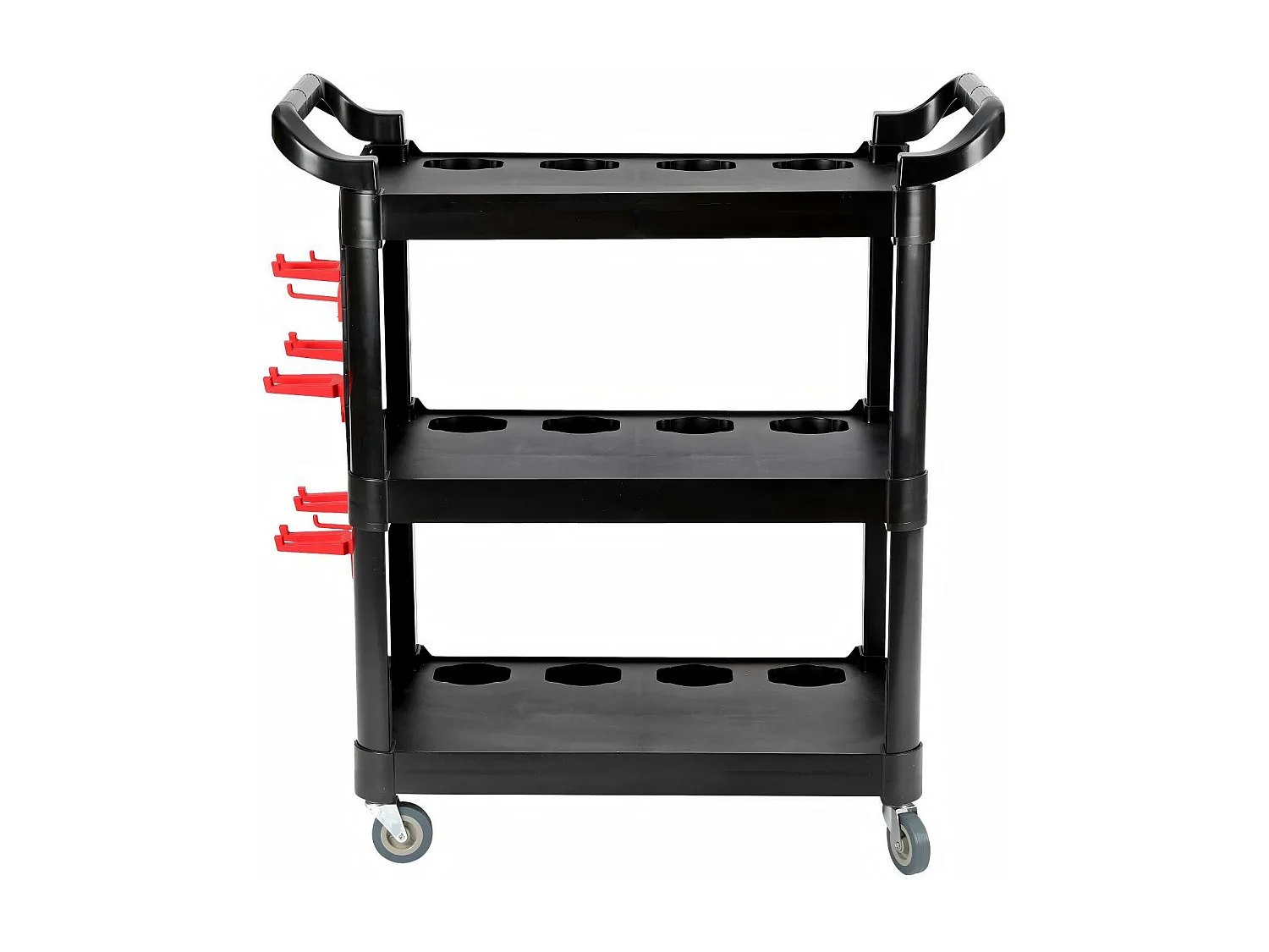 Werkzeugtrolley für Workshop, 3 -fahrer mobiler Werkzeugwagen, mit 10 Haken und 1 Aufhängebereich, max. 150 kg Last