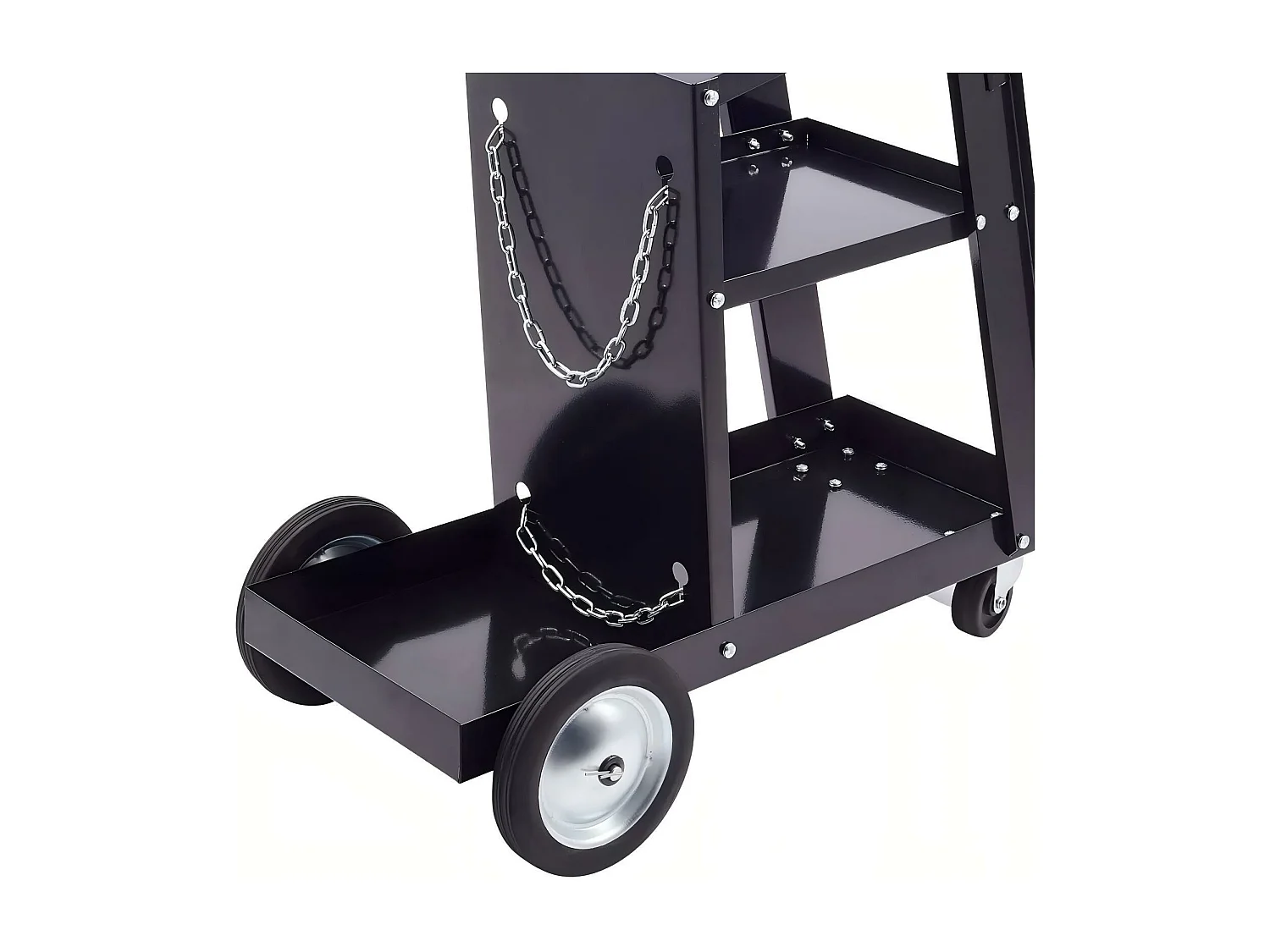 Chariot de soudage Mobile, Chariot Poste à Souder à 3 Niveaux, Porte-Bouteille de gaz avec chaînes de sécurité, Charge max 80kg