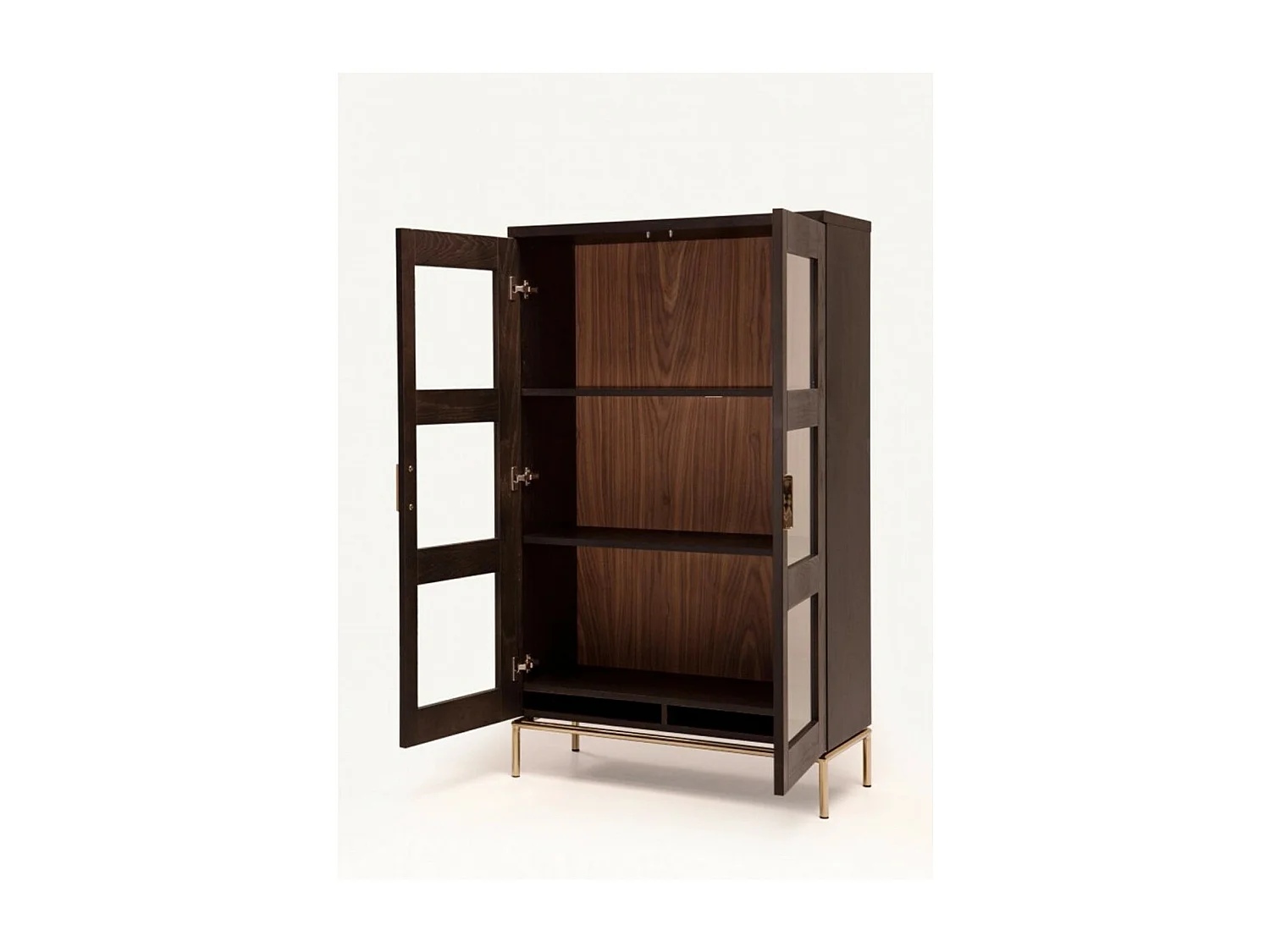 Vitrine Design 2 Portes "Pimlico" 148cm Charbon