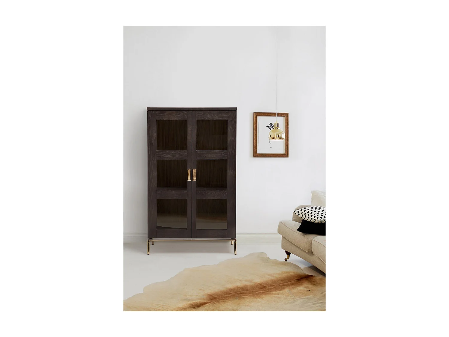 Vitrine Design 2 Portes "Pimlico" 148cm Charbon