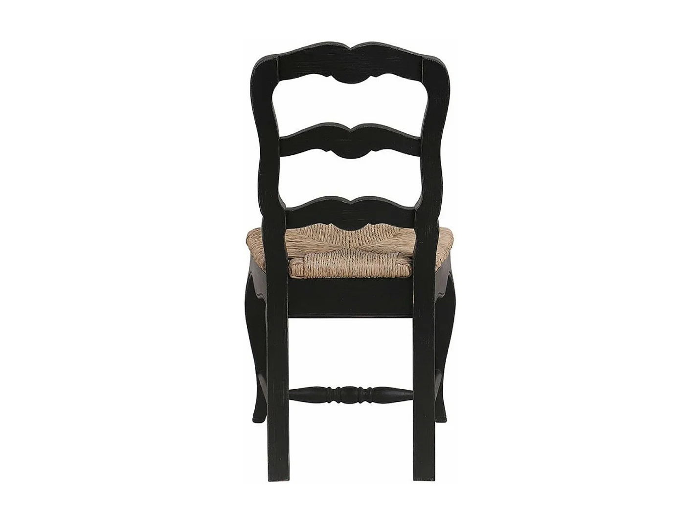 Lot de 2 chaises paillée pieds MDF Noir - Romance Interior's