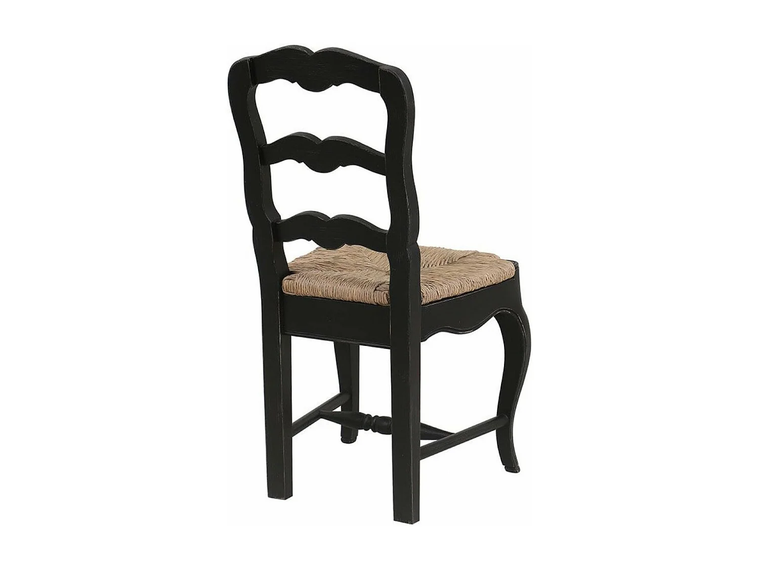 Lot de 2 chaises paillée pieds MDF Noir - Romance Interior's