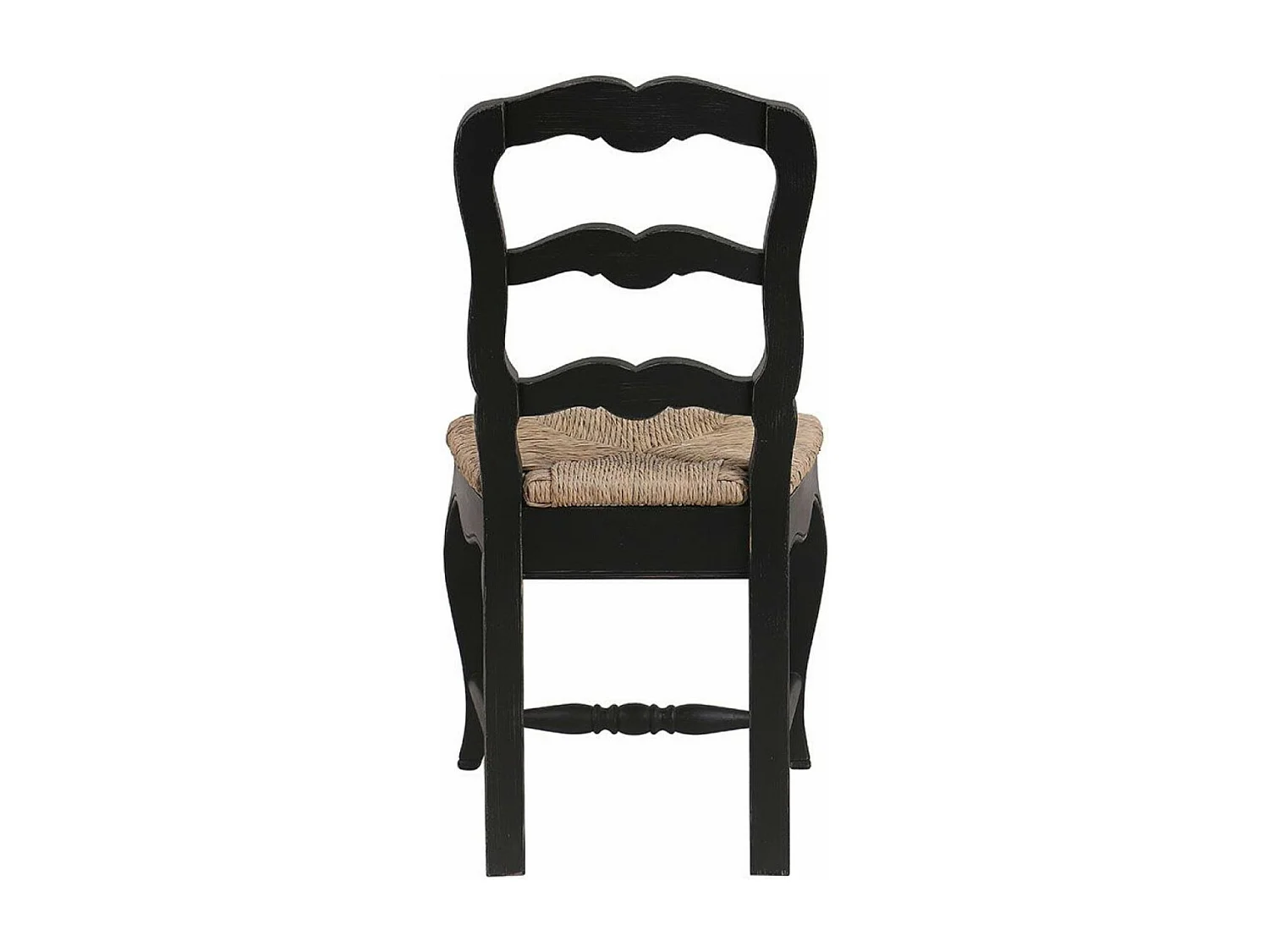 Lot de 2 chaises paillée pieds MDF Noir - Romance Interior's