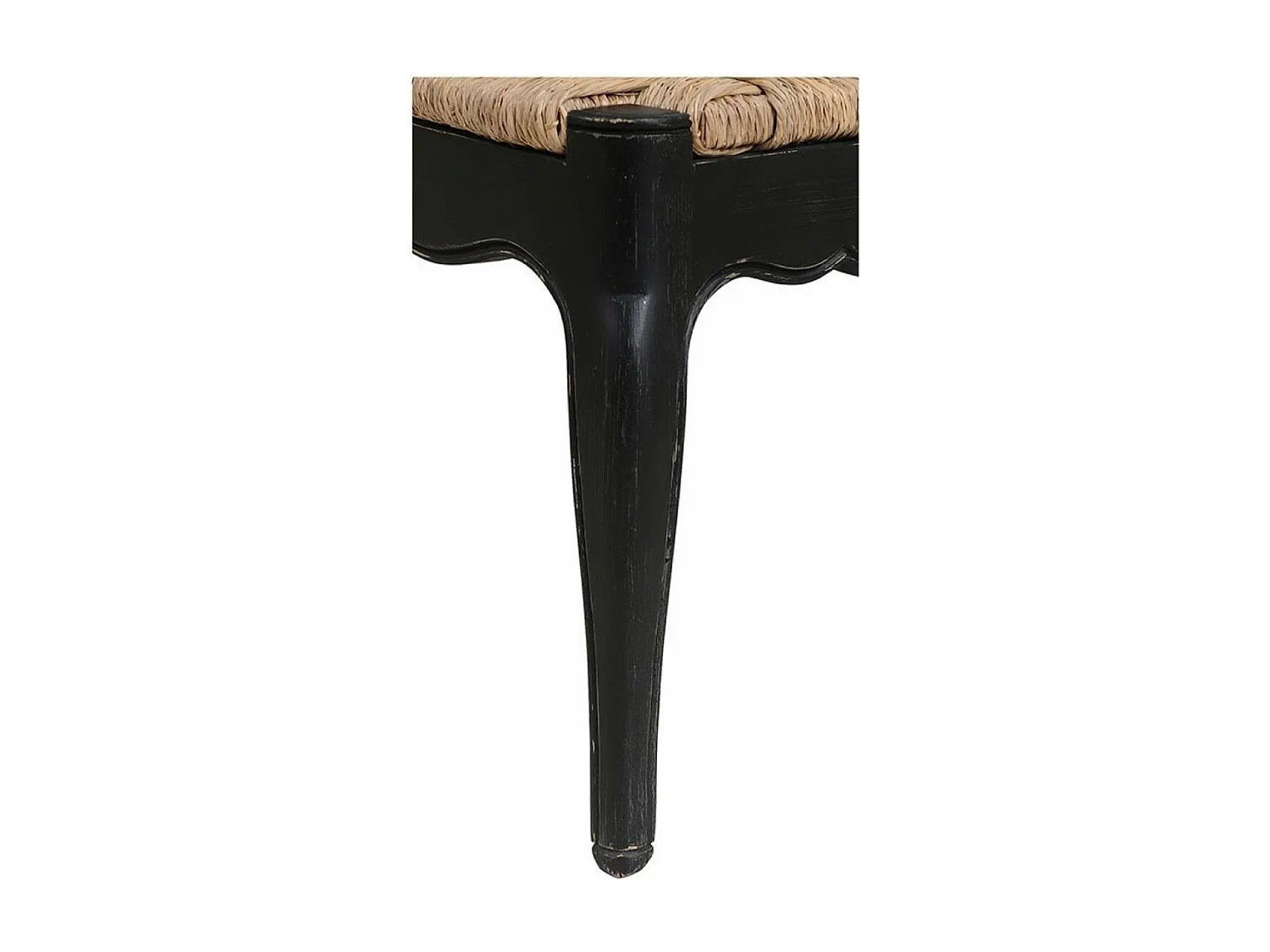 Lot de 2 chaises paillée pieds MDF Noir - Romance Interior's