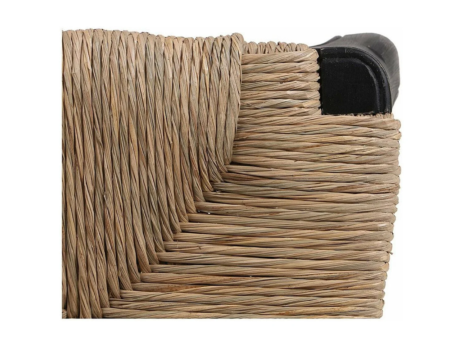 Lot de 2 chaises paillée pieds MDF Noir - Romance Interior's