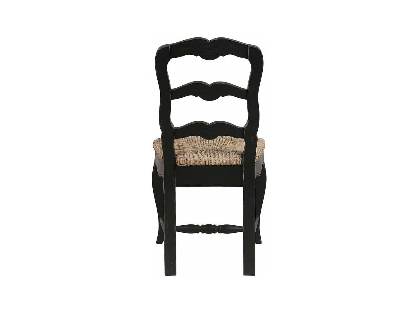 Lot de 2 chaises paillée pieds MDF Noir - Romance Interior's