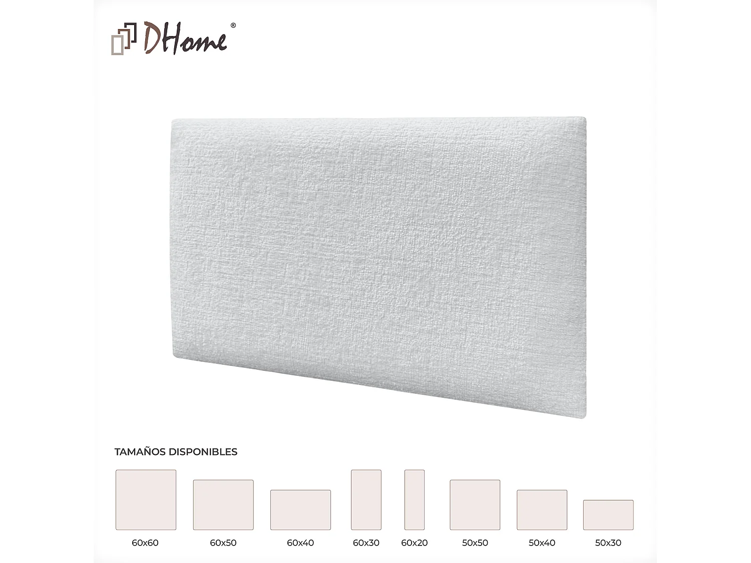 DHOME Panneaux muraux acoustiques autocollants laine écologiqueabsorbantantichoctêtes de litdécoration (blanc60x50cm)