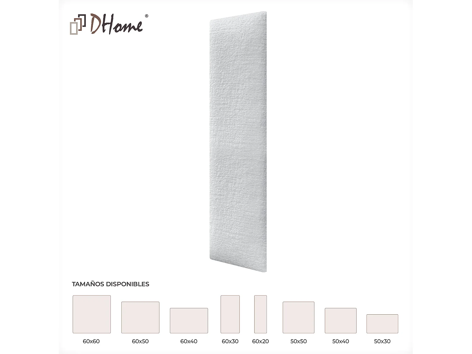 DHOME 6er-Set, umweltfreundliche Wollpolsterplatten, selbstklebende akustische Wandpaneele, saugfähiger Schutz (weiß, 60 x 20 cm, x6)