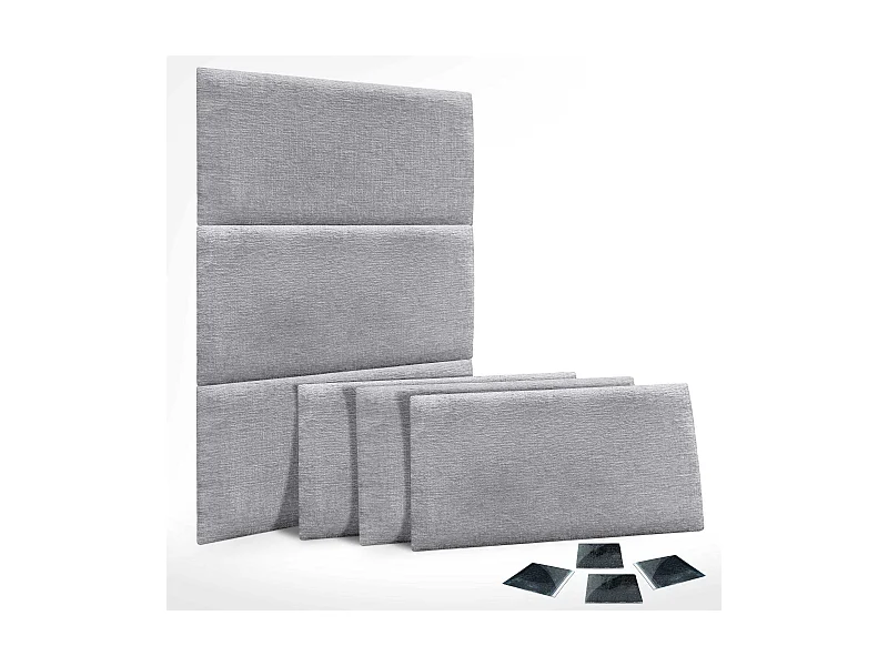 DHOME 6er-Set, umweltfreundliche Wollpolsterplatten, selbstklebende akustische Wandpaneele, saugfähiger Schutz (Hellgrau, 60 x 50 cm, x6)